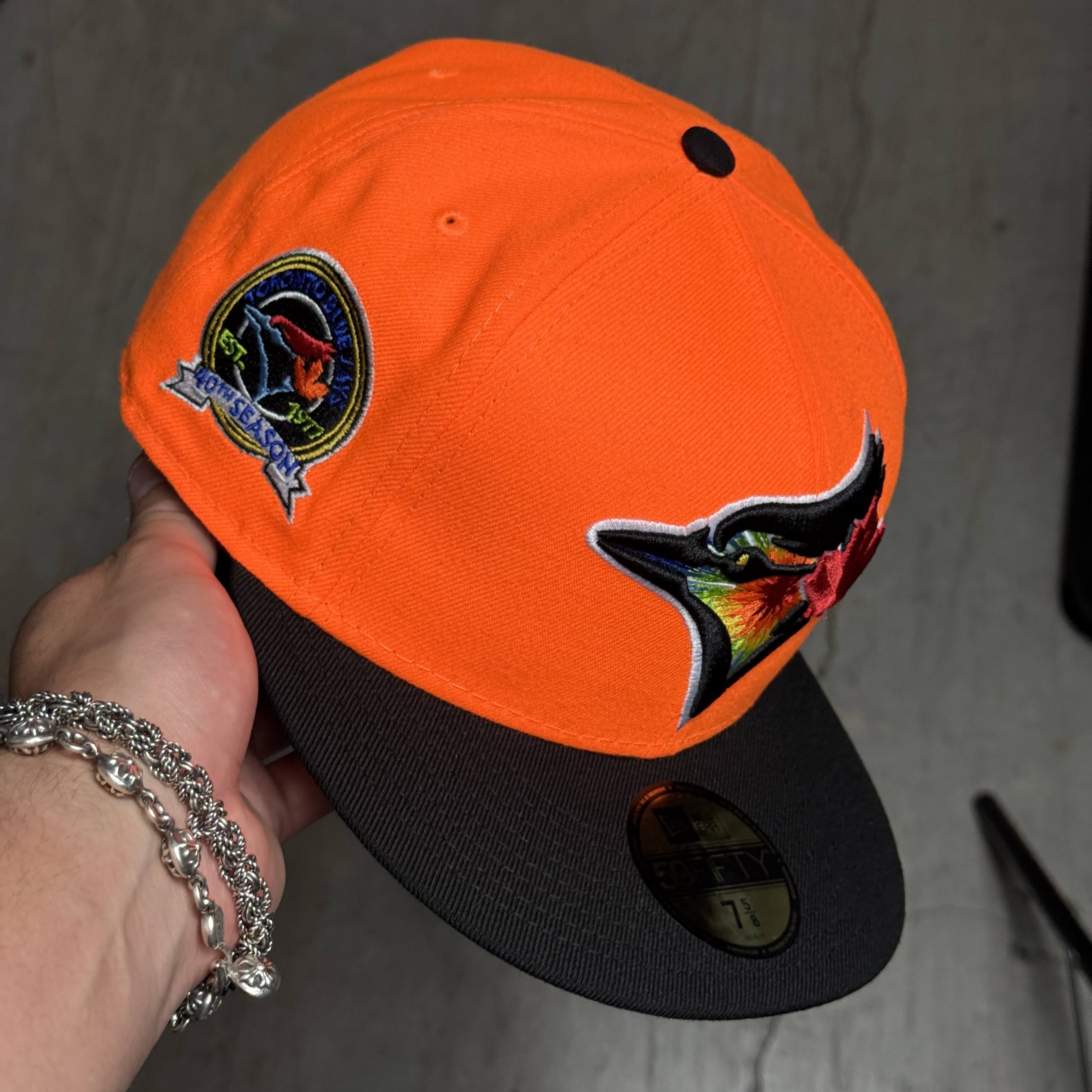 NWT 3/4 Orange Toronto Blue Jays 40th Season 59fifty New Era Fitted Hat Cap