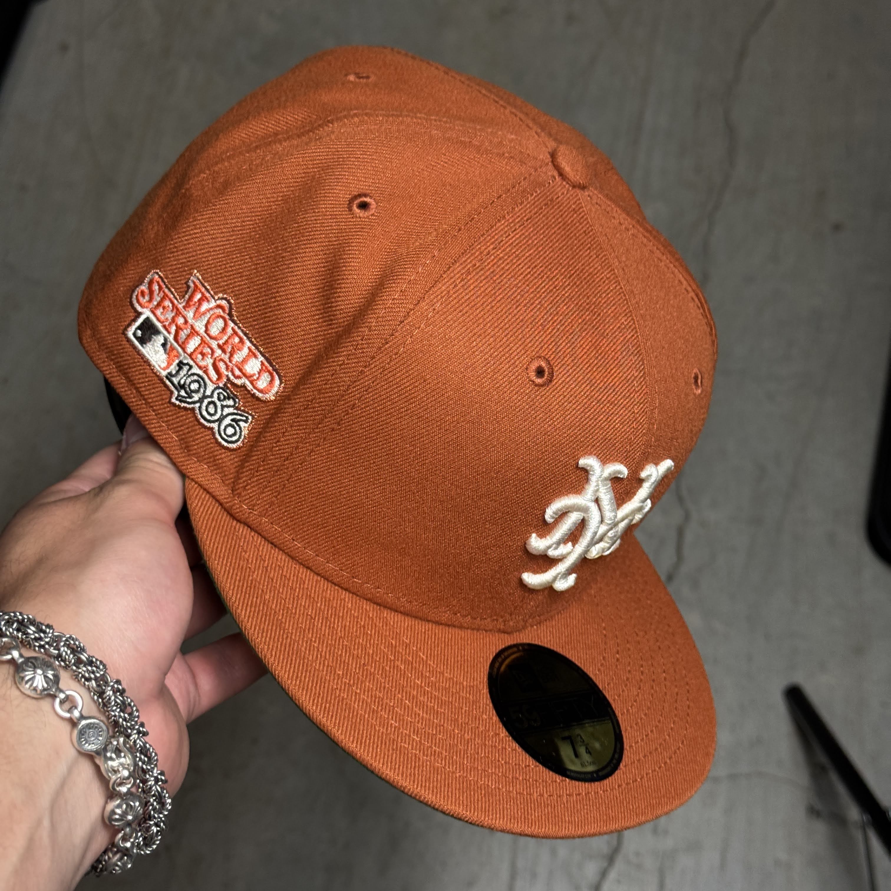 NWT 3/4 Orange New York Mets 1986 World Series 59fifty New Era Fitted Hat Cap