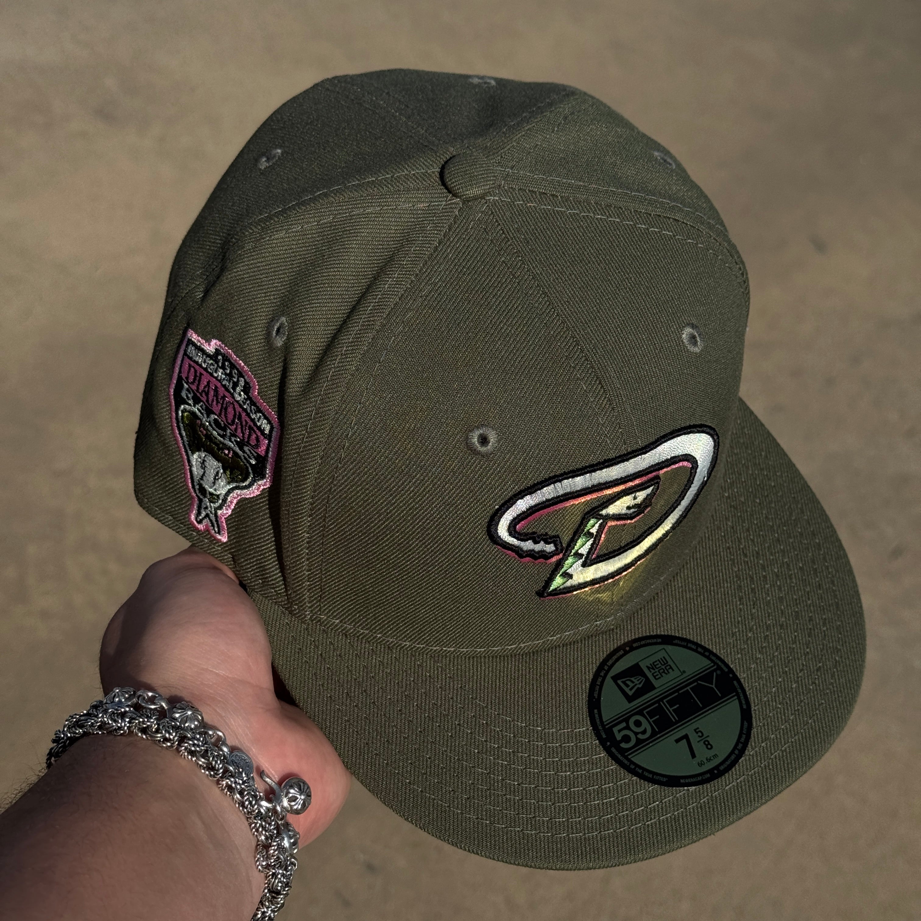 NWT 5/8 Green Arizona Diamondbacks 1998 Inaugural Season 59fifty New Era Fitted Hat Cap
