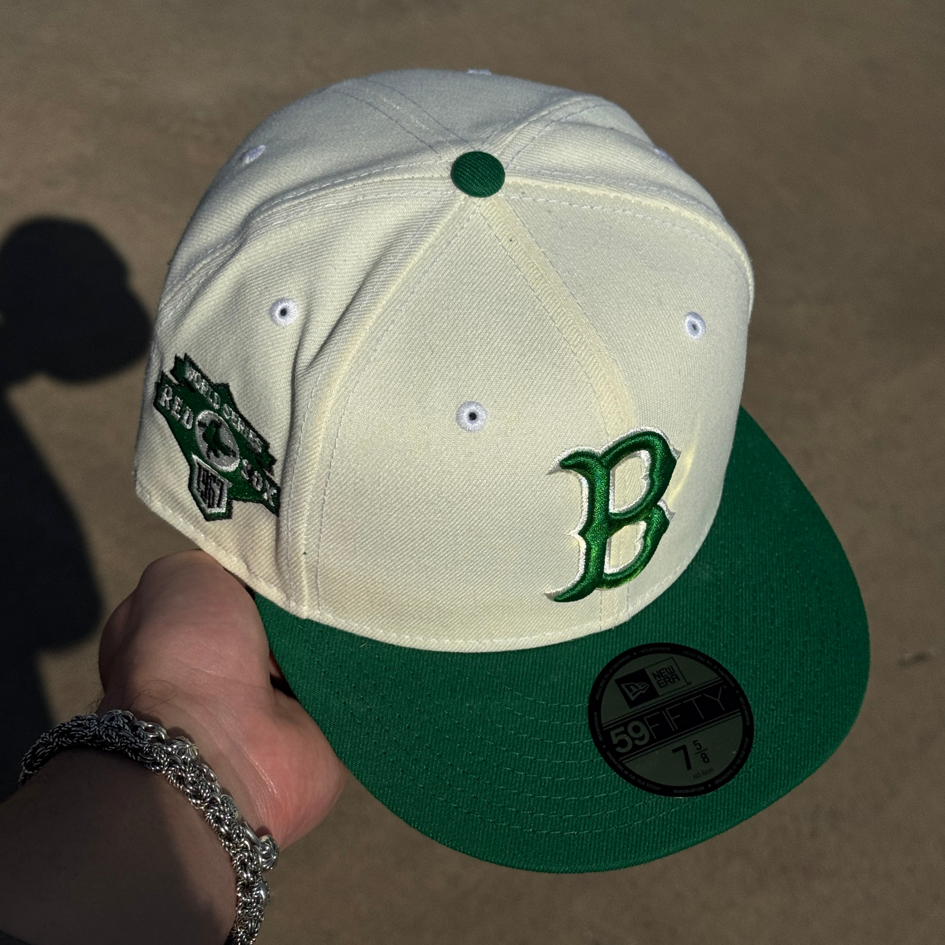 NWT 5/8 Chrome Boston Red Sox World Series 59fifty New Era Fitted Hat Cap
