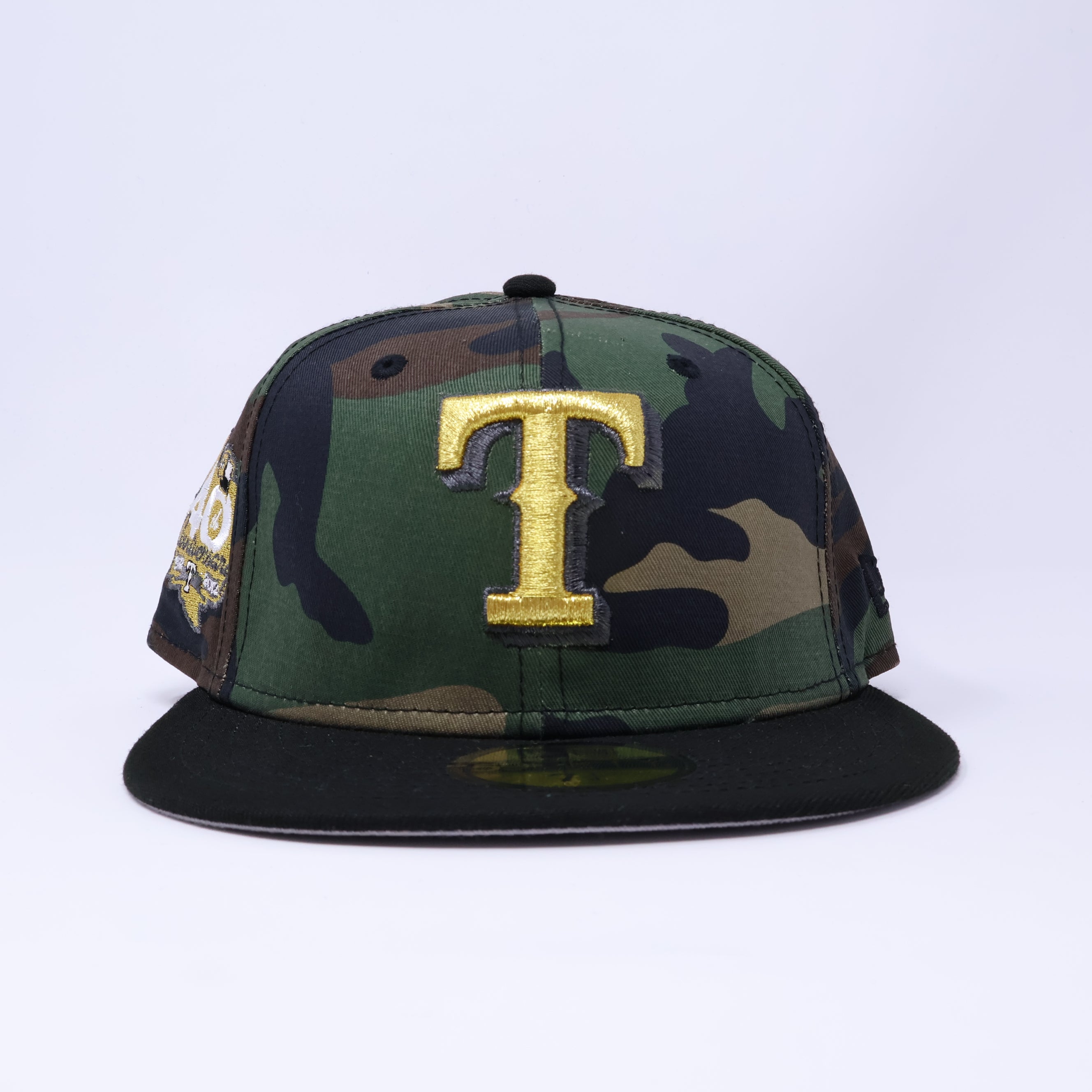 NWT 1/4 Camo Dallas Texas Rangers 40th Anniversary 59fifty New Era Fitted Hat Cap