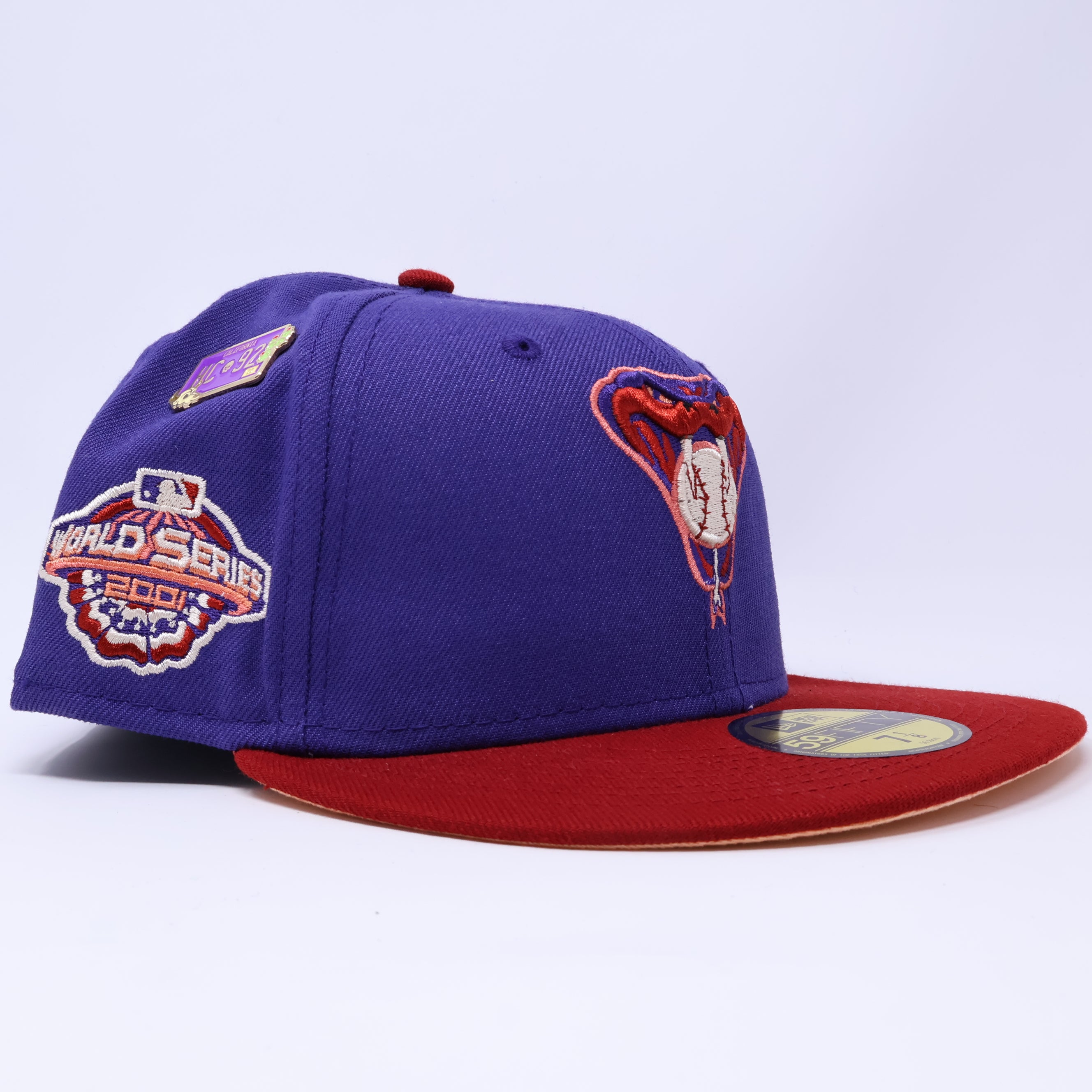 NWT 7 1/8 Purple Arizona Diamondbacks 2001 World Series 59fifty New Era Fitted Hat Cap