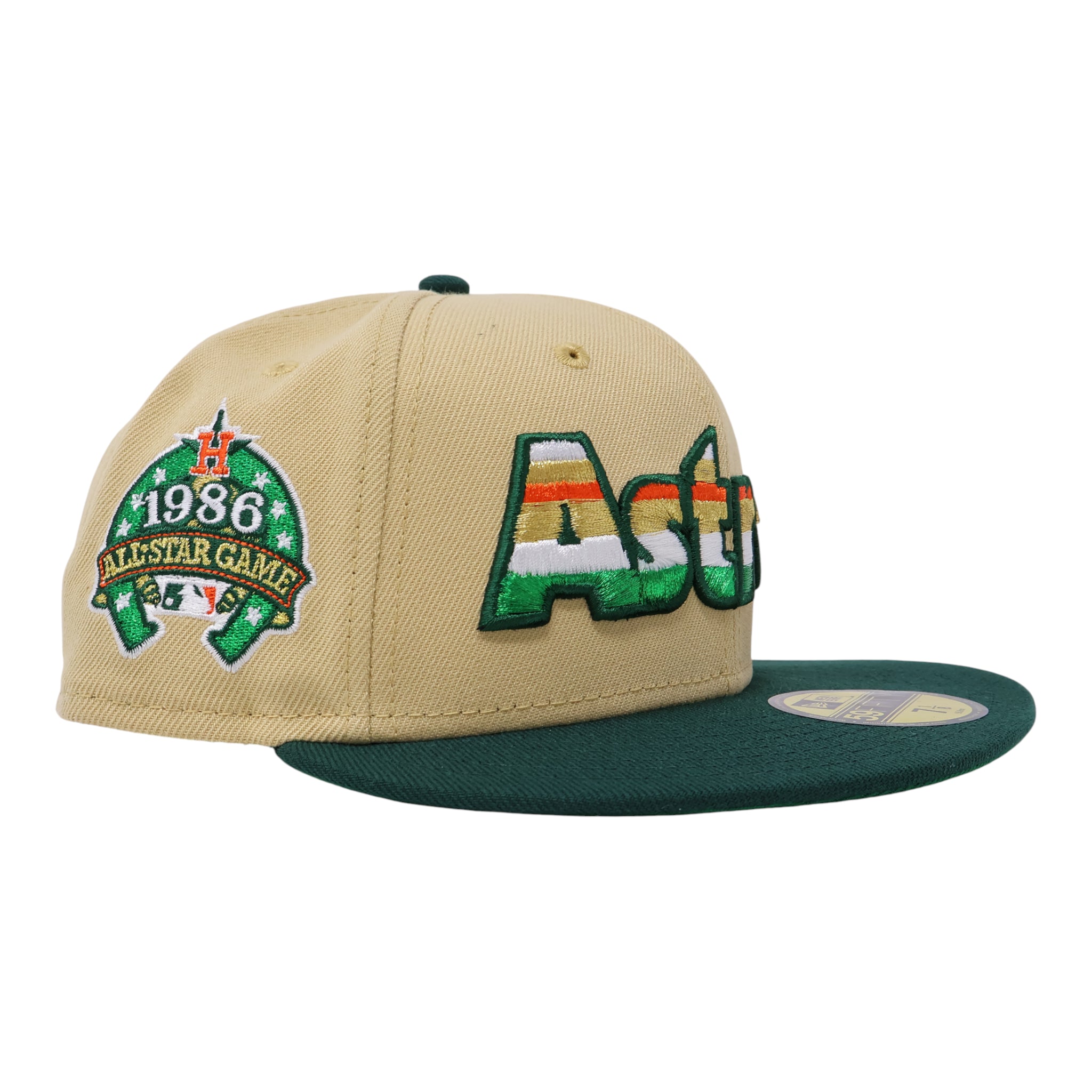 NWT Khaki Houston Astros 1986 All Star Game 59fifty New Era Fitted Hat Cap
