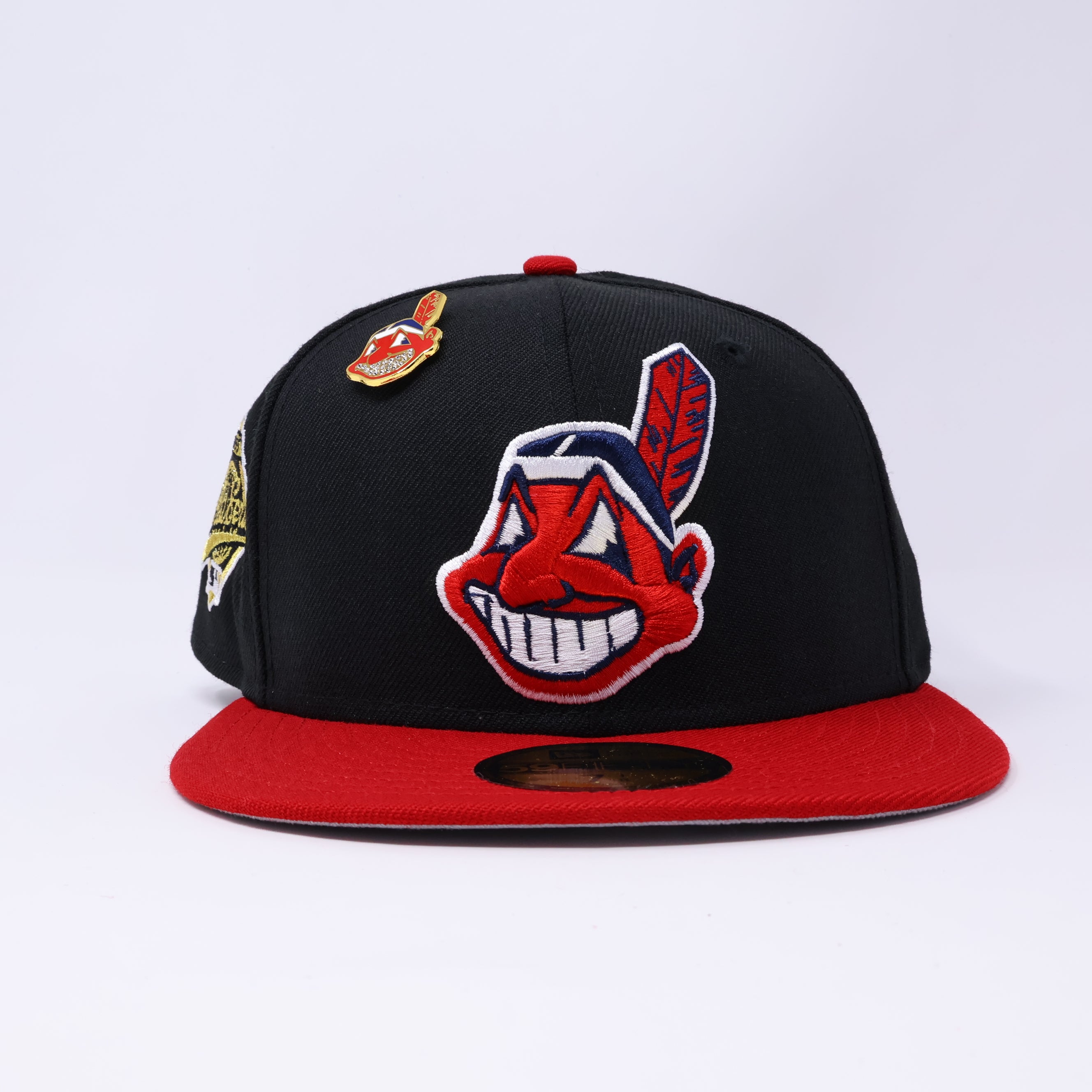 Black Red Chief Wahoo Cleveland Indians 1995 World Series 59fifty New Era Fitted Cap
