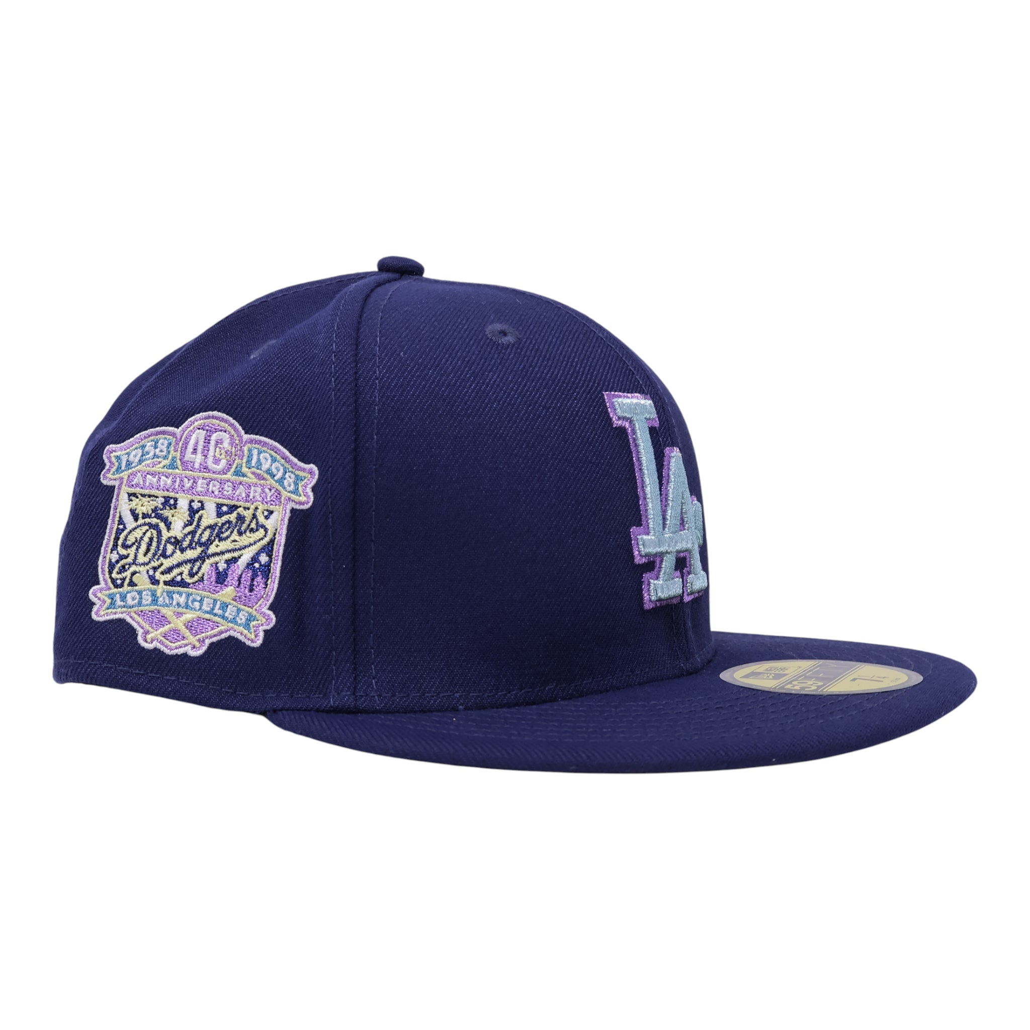 NWT Navy Los Angeles Dodgers 40th Anniversary 59fifty New Era Fitted Hat Cap