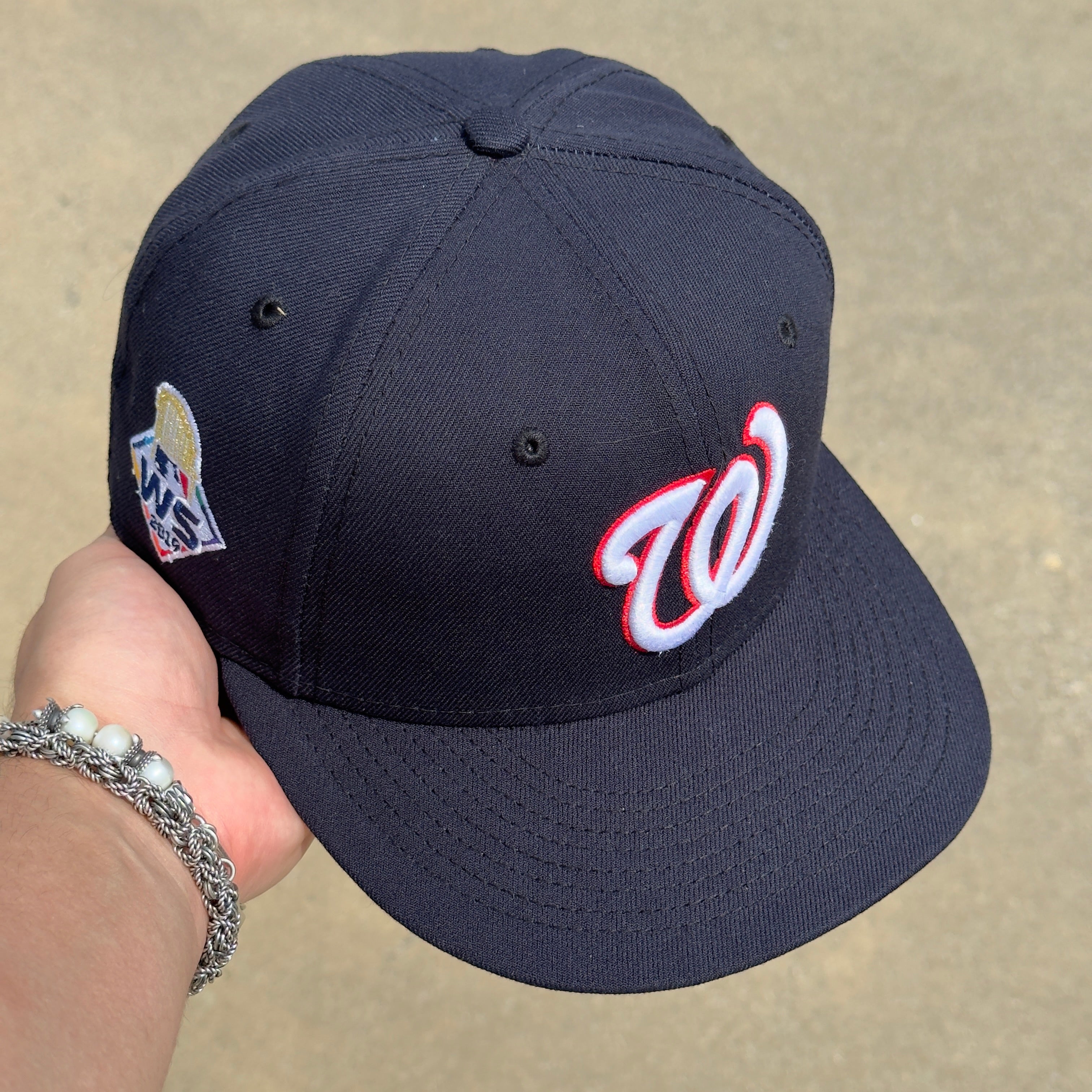 1/8 USED Navy Washington Nationals 2019 World Series 59fifty New Era Fitted Hat Cap