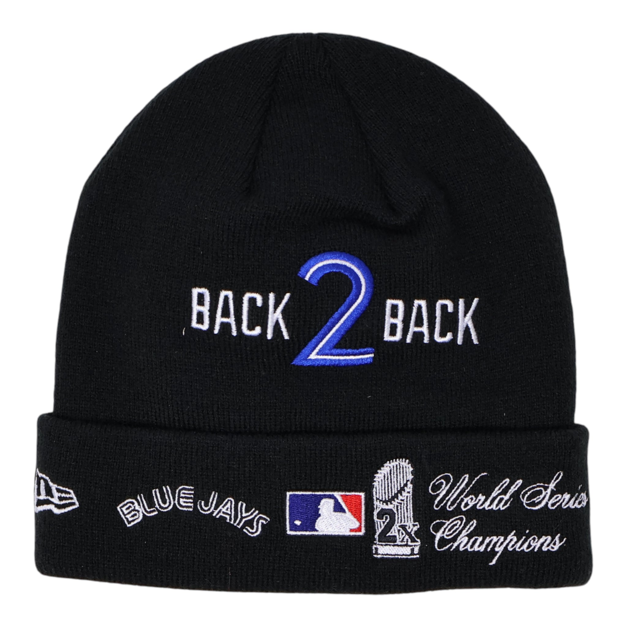NWT Black Toronto Blue Jays Patches Black Beanie New Era Unisex Mens Womens Ski Cap Warm Knit