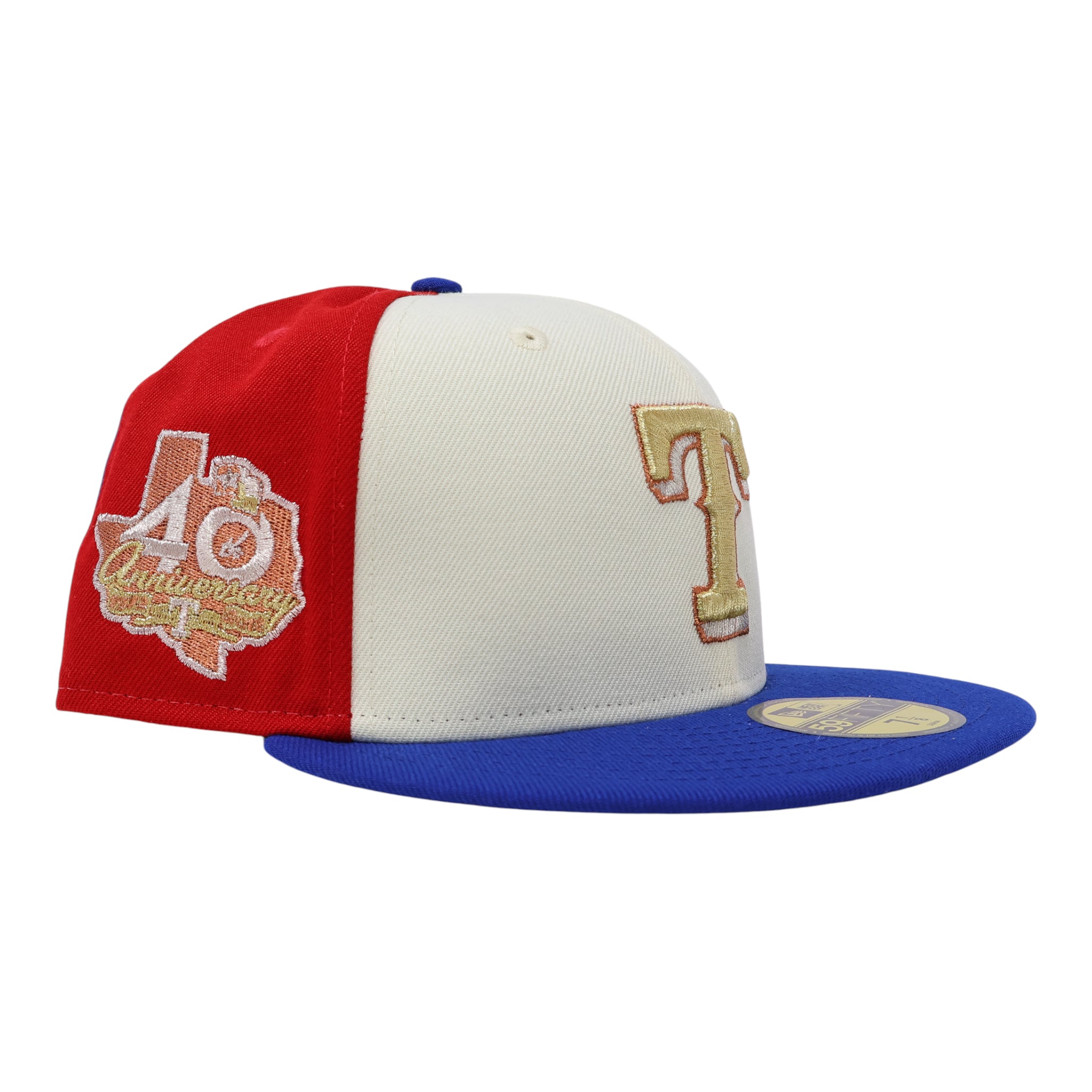 NWT Multicolor Dallas texas Rangers 40th Anniversary 59fifty New Era Fitted Hat Cap