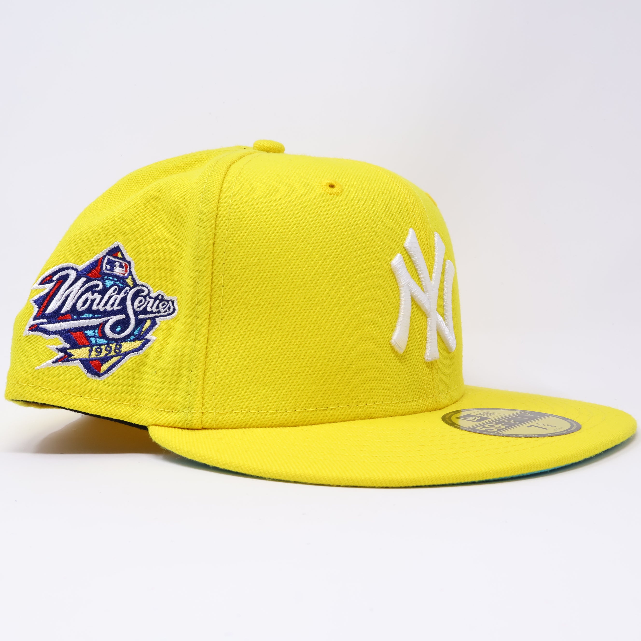 NWT 5/8 Yellow New York Yankees 1998 World Series 59fifty New Era Fitted Hat Cap