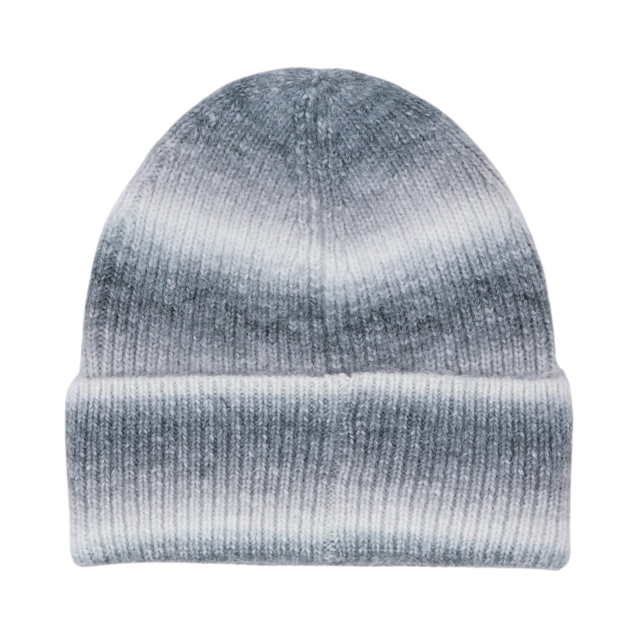 NWT Gray White Wool-like Unisex Mens Womens Ski Cap Warm Knit