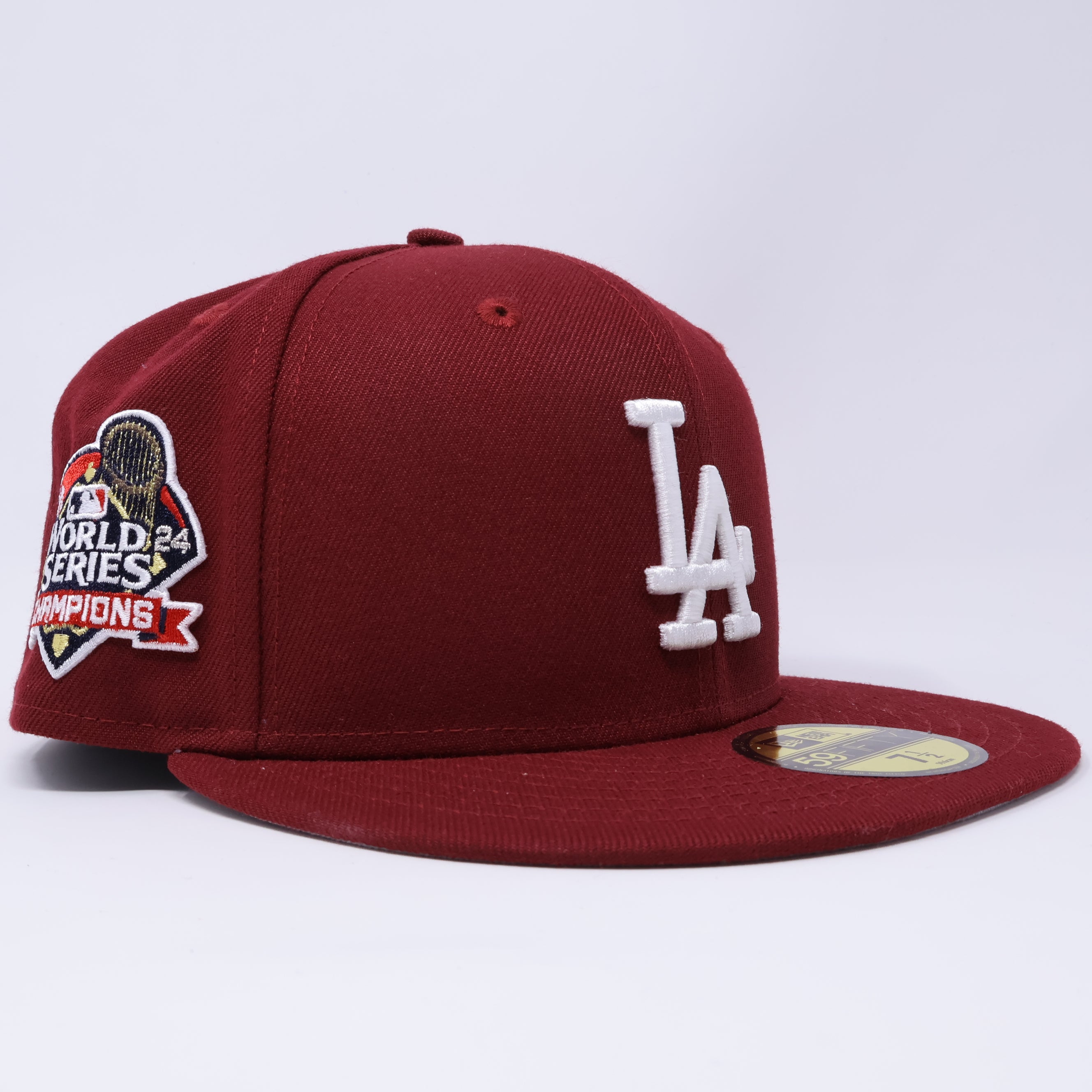 NWT Maroon Los Angeles Dodgers 2024 World Series 59fifty New Era Fitted Hat Cap