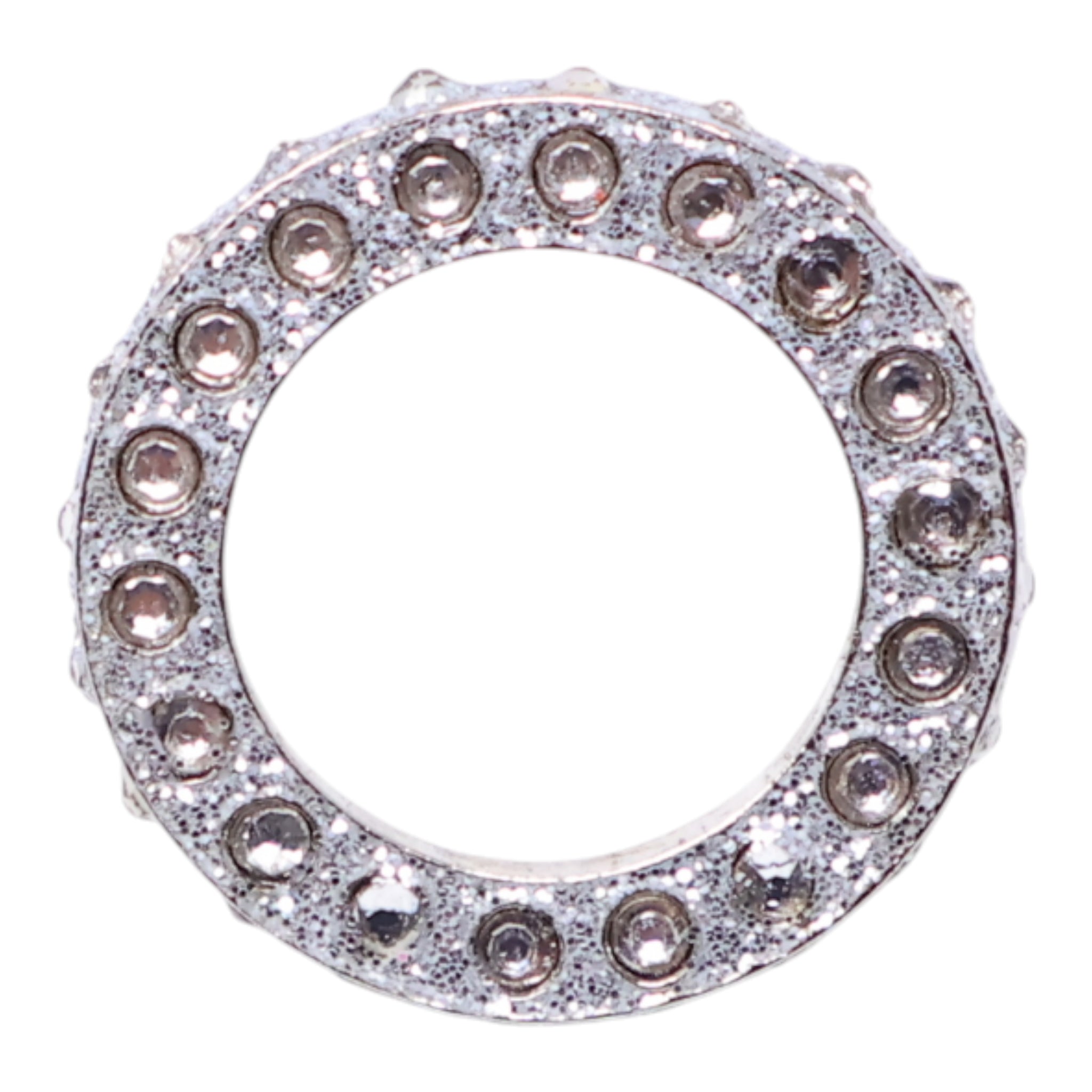 Rhinestone Wreath Silver Graphic Pin