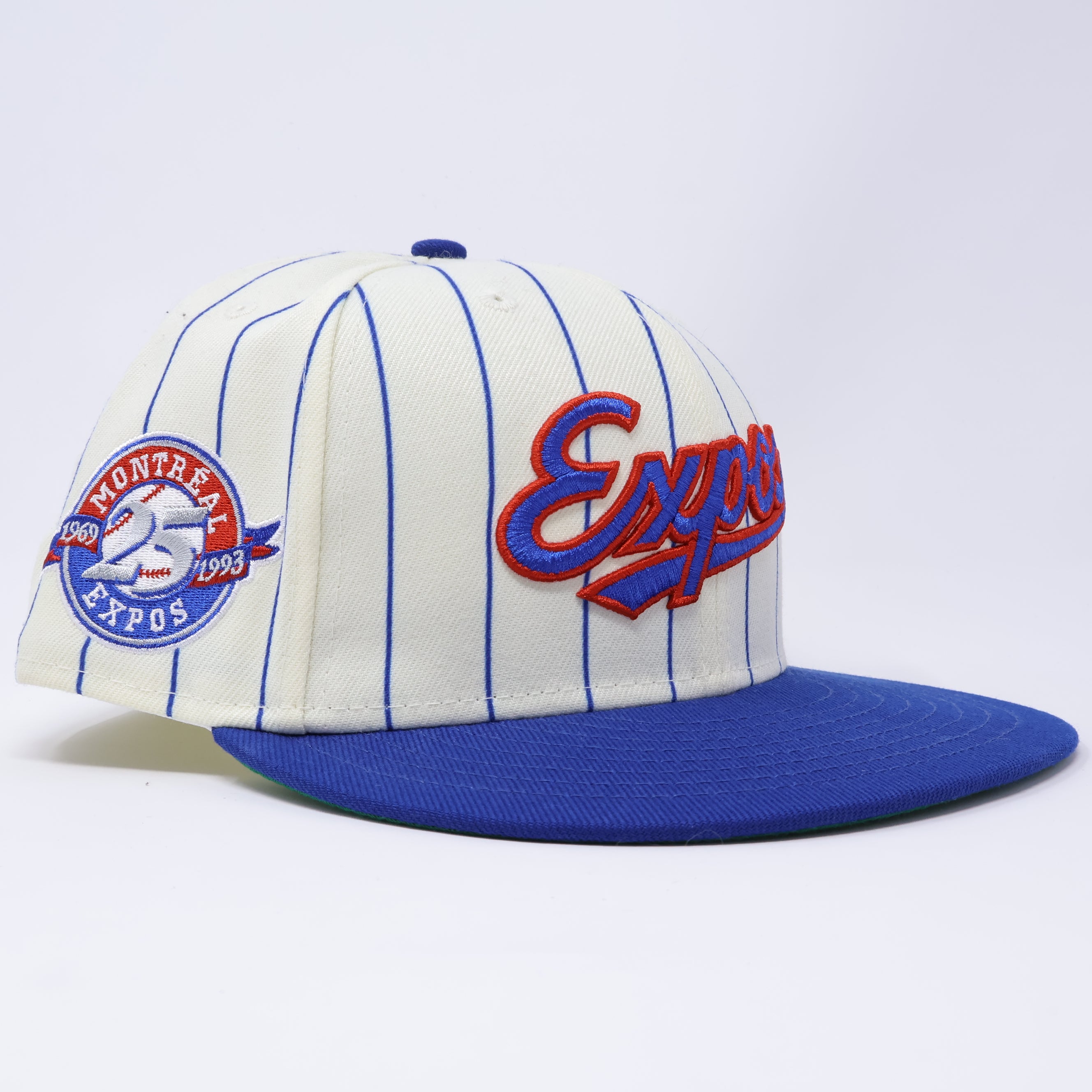 USED 1/8 Chrome Pinstripe Montreal Expos 25th Anniversary 59fifty New Era Fitted Hat Cap