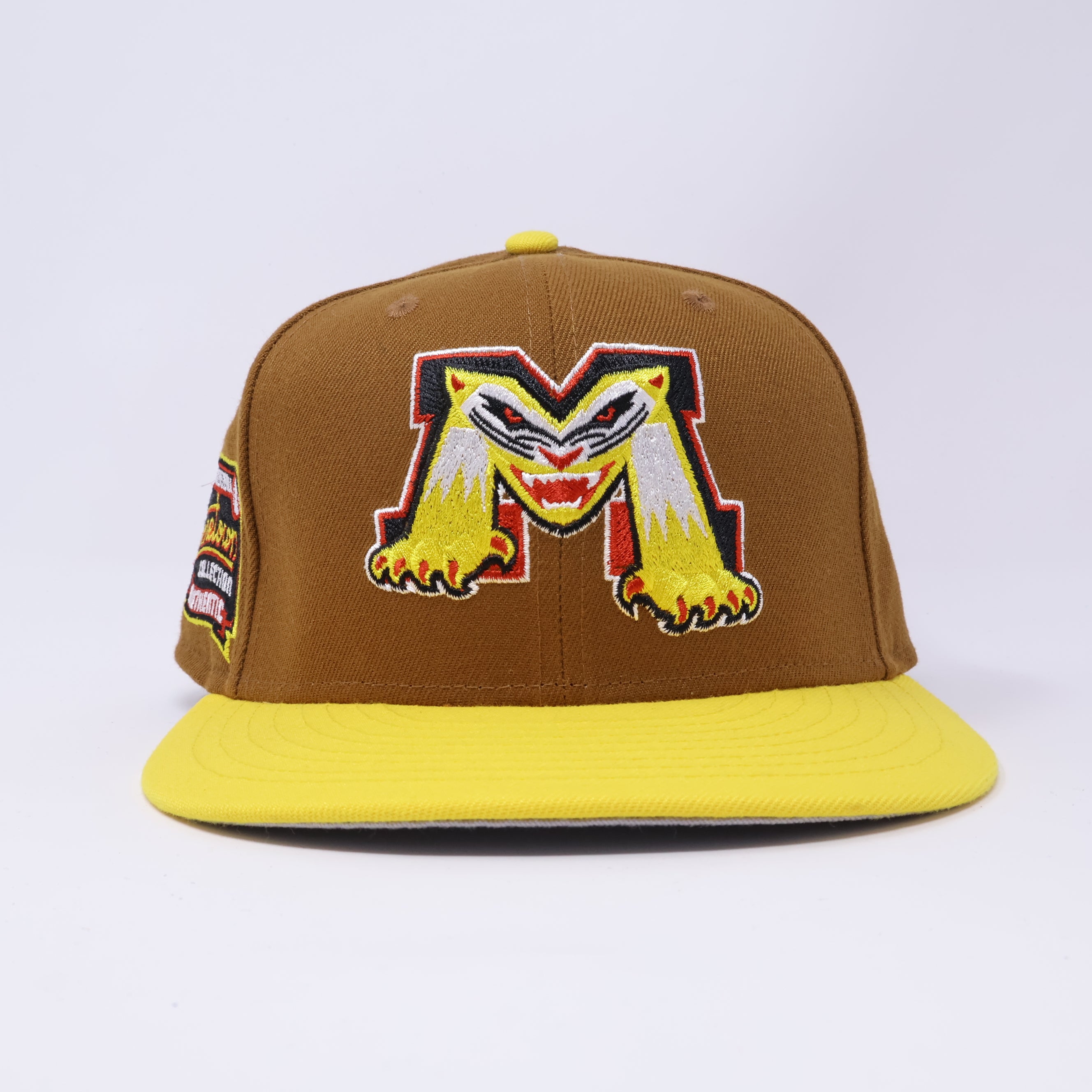 USED 1/8 Brown Michigan Battlecats Hometown Collection Minor League 59fifty New Era Fitted Hat Cap