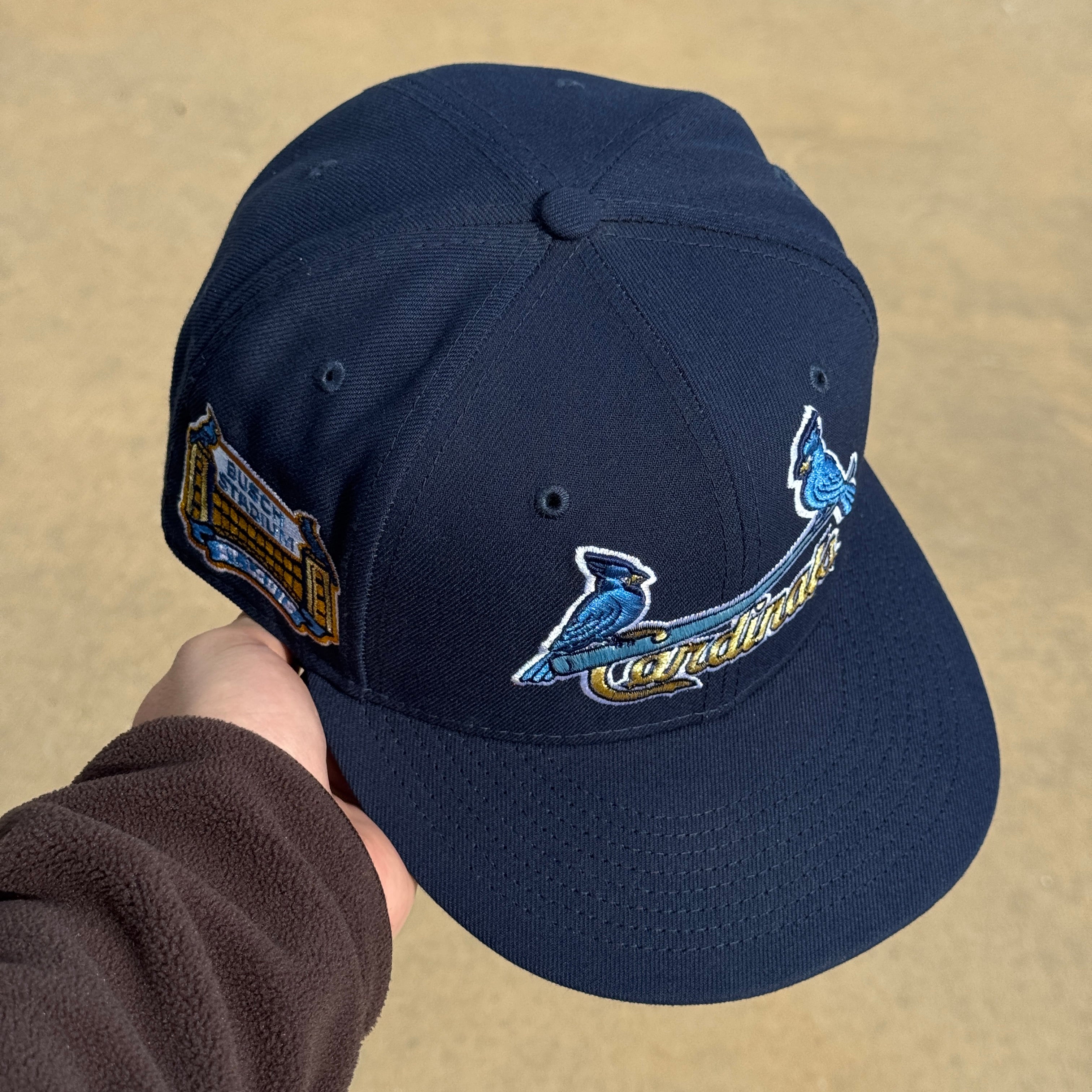 USED 5/8 Navy St. Louis Cardinals Busch Stadium 59fifty New Era Fitted Hat Cap