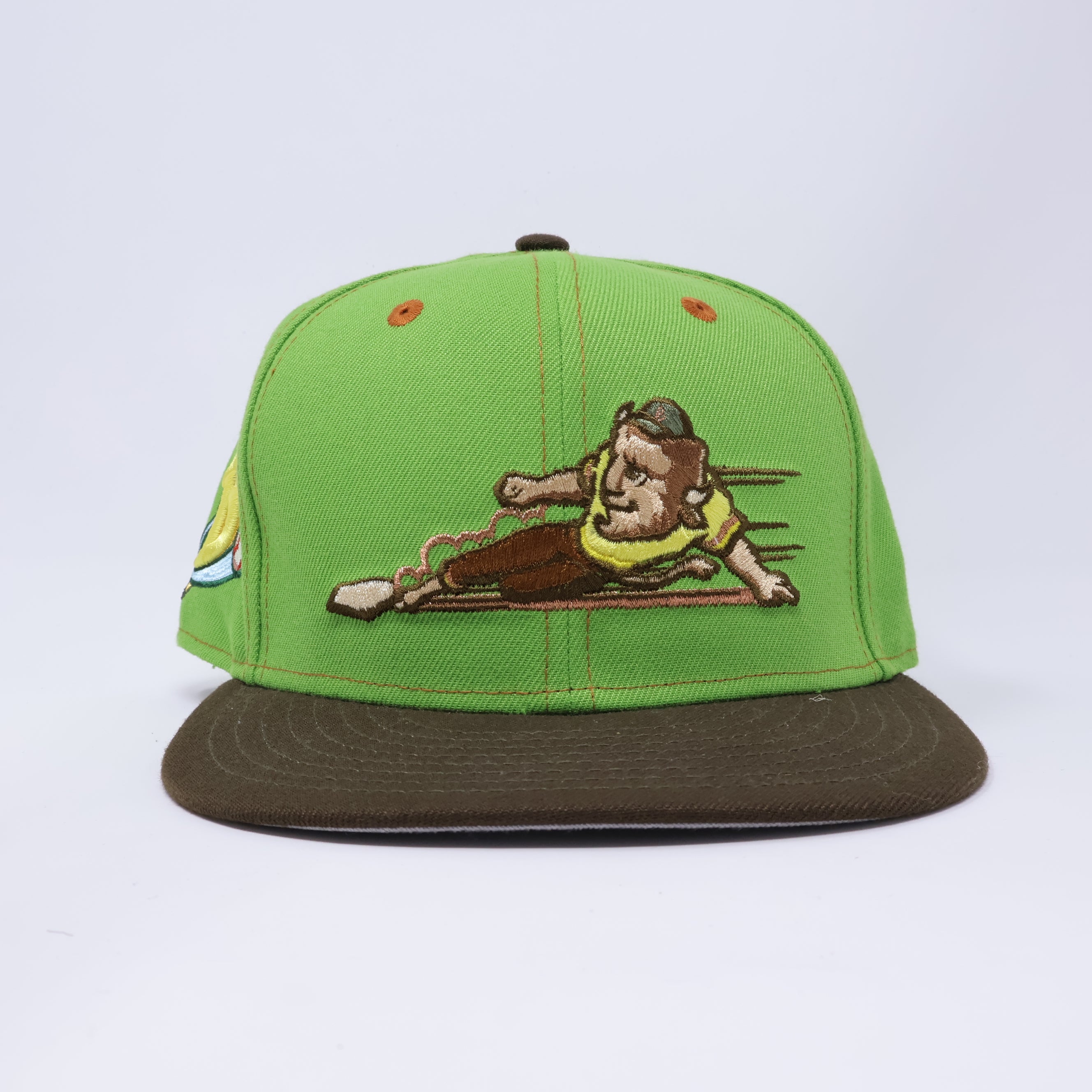 USED 1/8 Green Buffalo Bisons 59fifty New Era Fitted Hat Cap Minor League