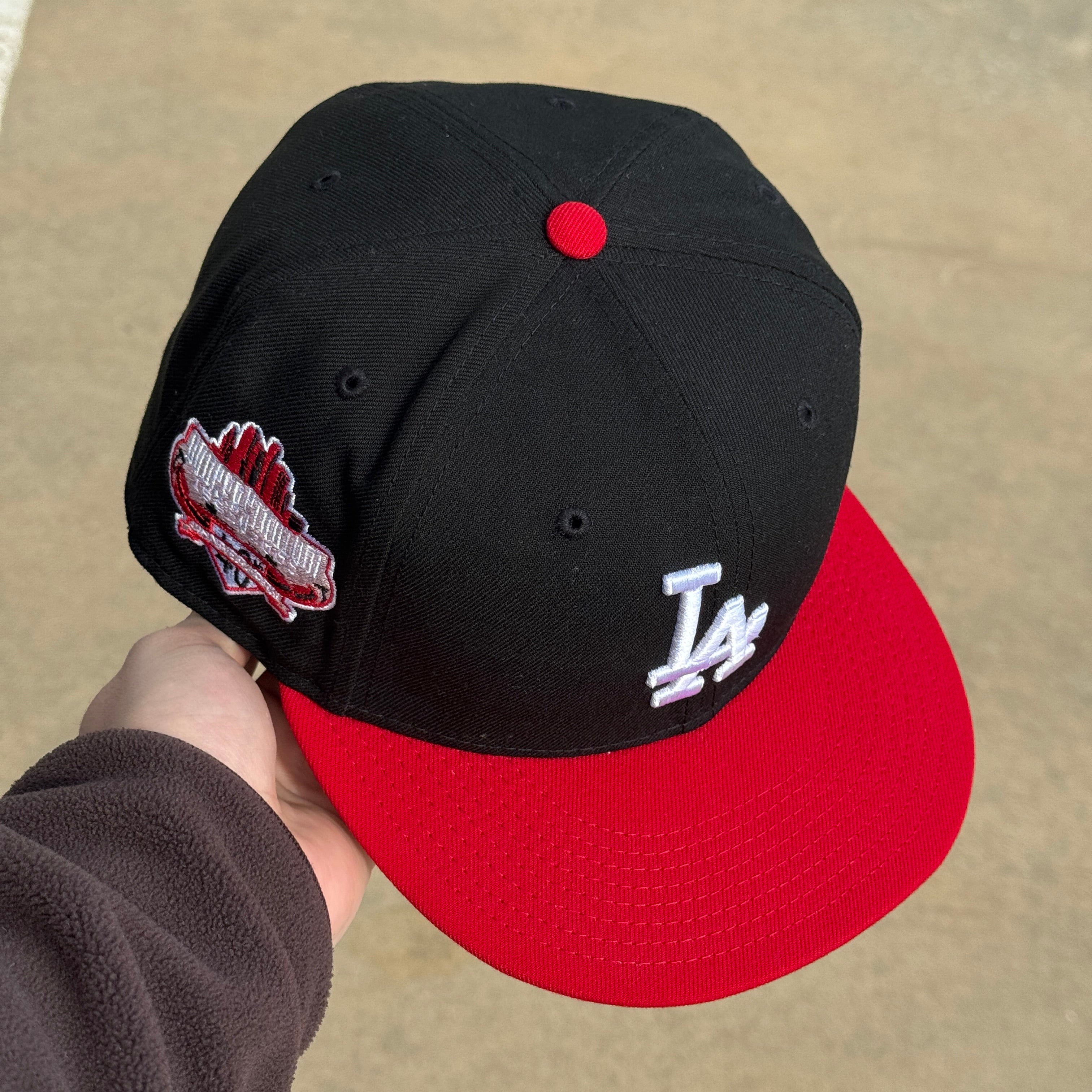 USED 5/8 Black Los Angeles Dodgers 40th Anniversary 59fifty New Era Fitted Hat Cap