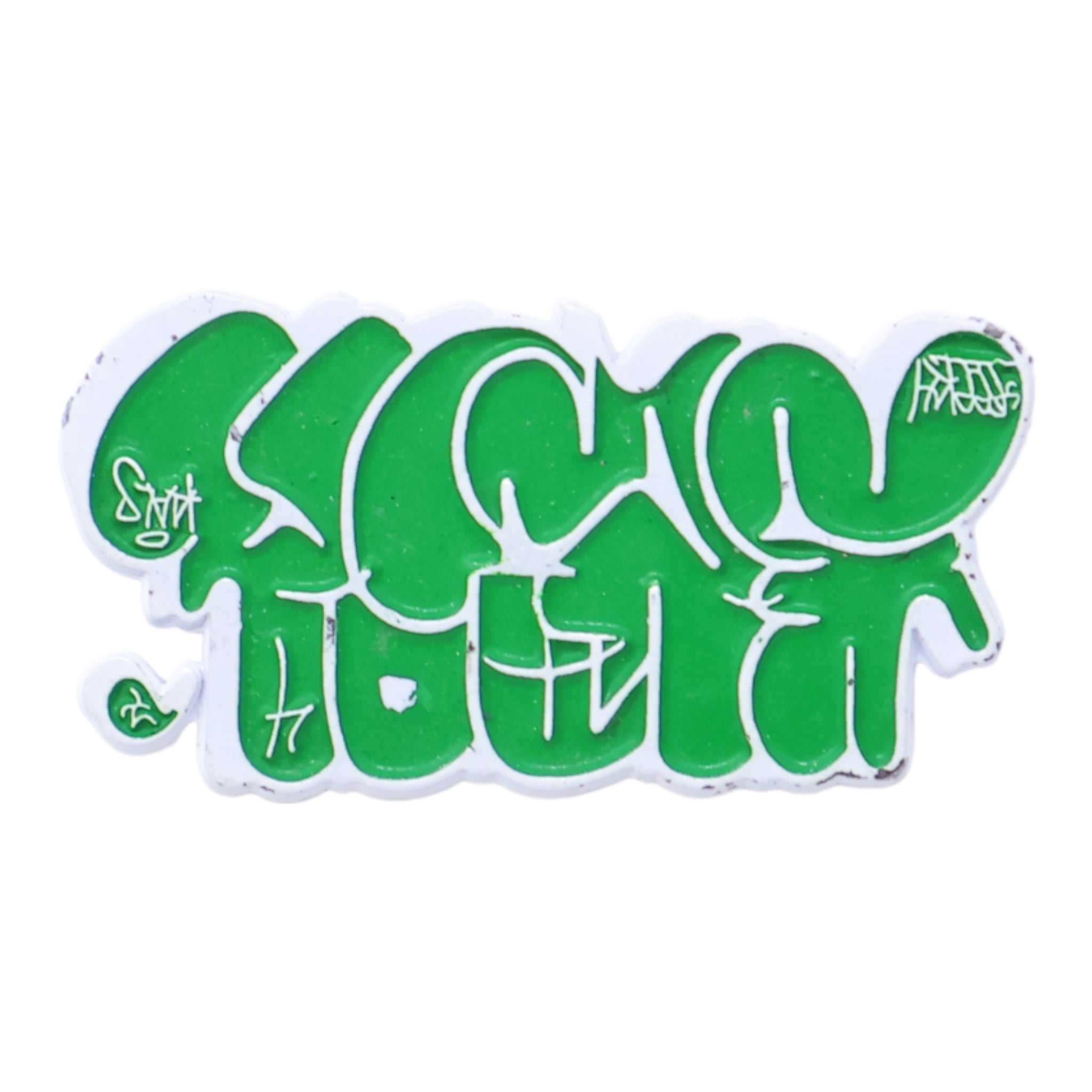 Green Abstract Graffiti Script Pin