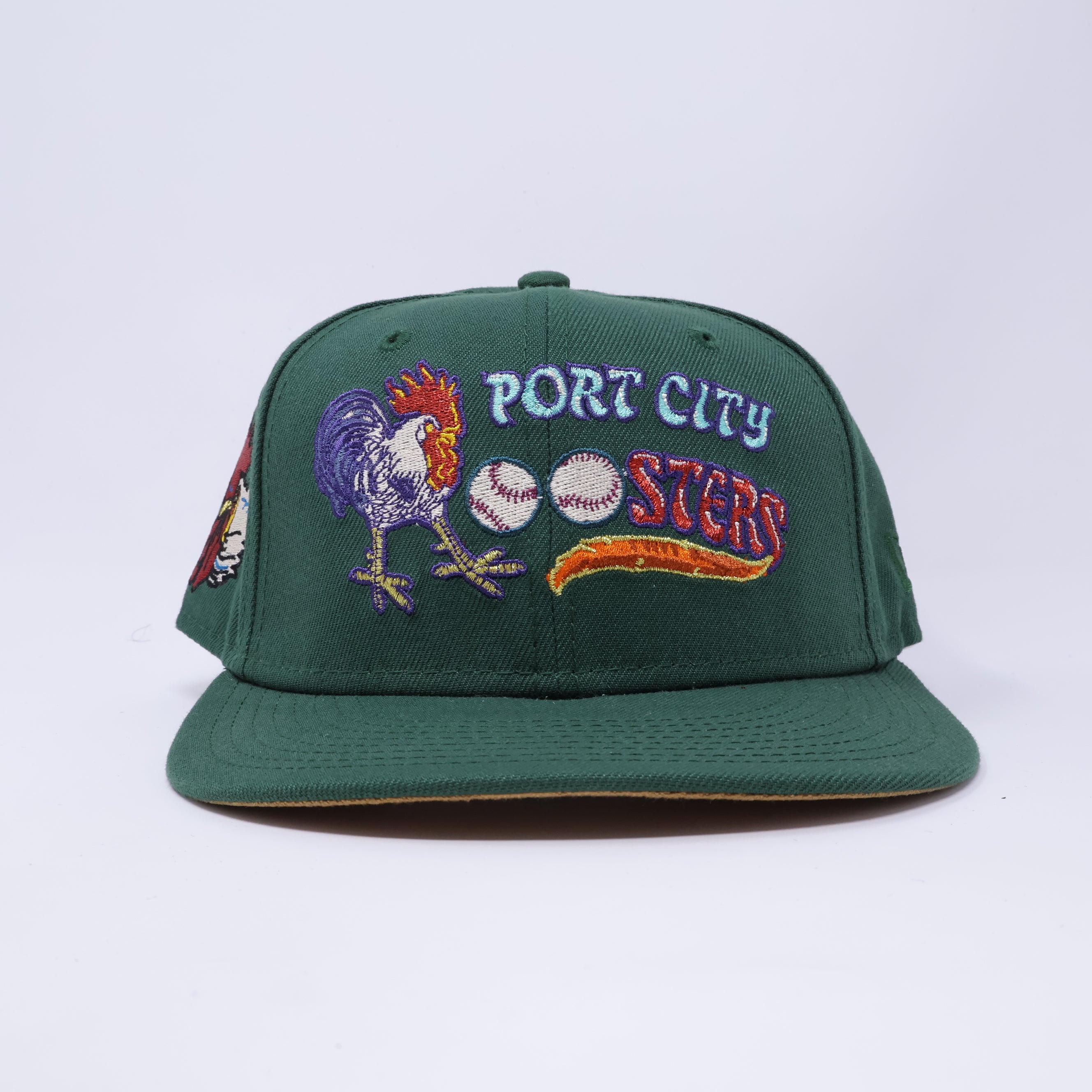 USED 1/8 Green Port City Roosters 59fifty New Era Fitted Hat Cap Minor League