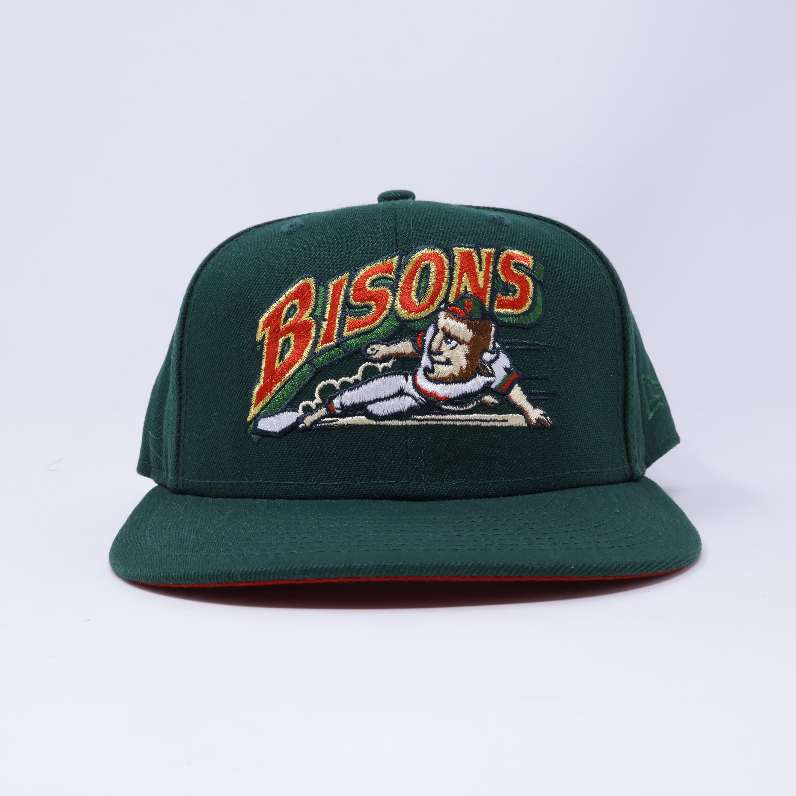 USED 1/8 Green Buffalo Bisons Minor League 59fifty New Era Fitted Hat Cap