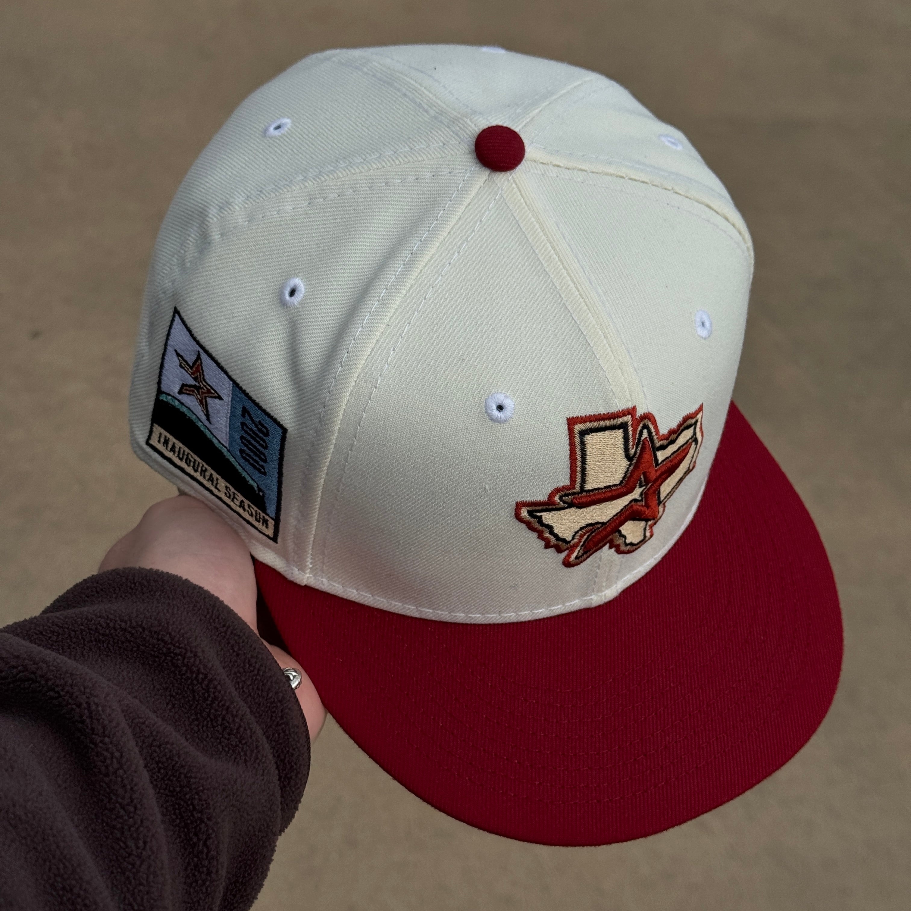 USED 5/8 Chrome Houston Astros 2000 Inagural Season 59fifty New Era Fitted Hat Cap