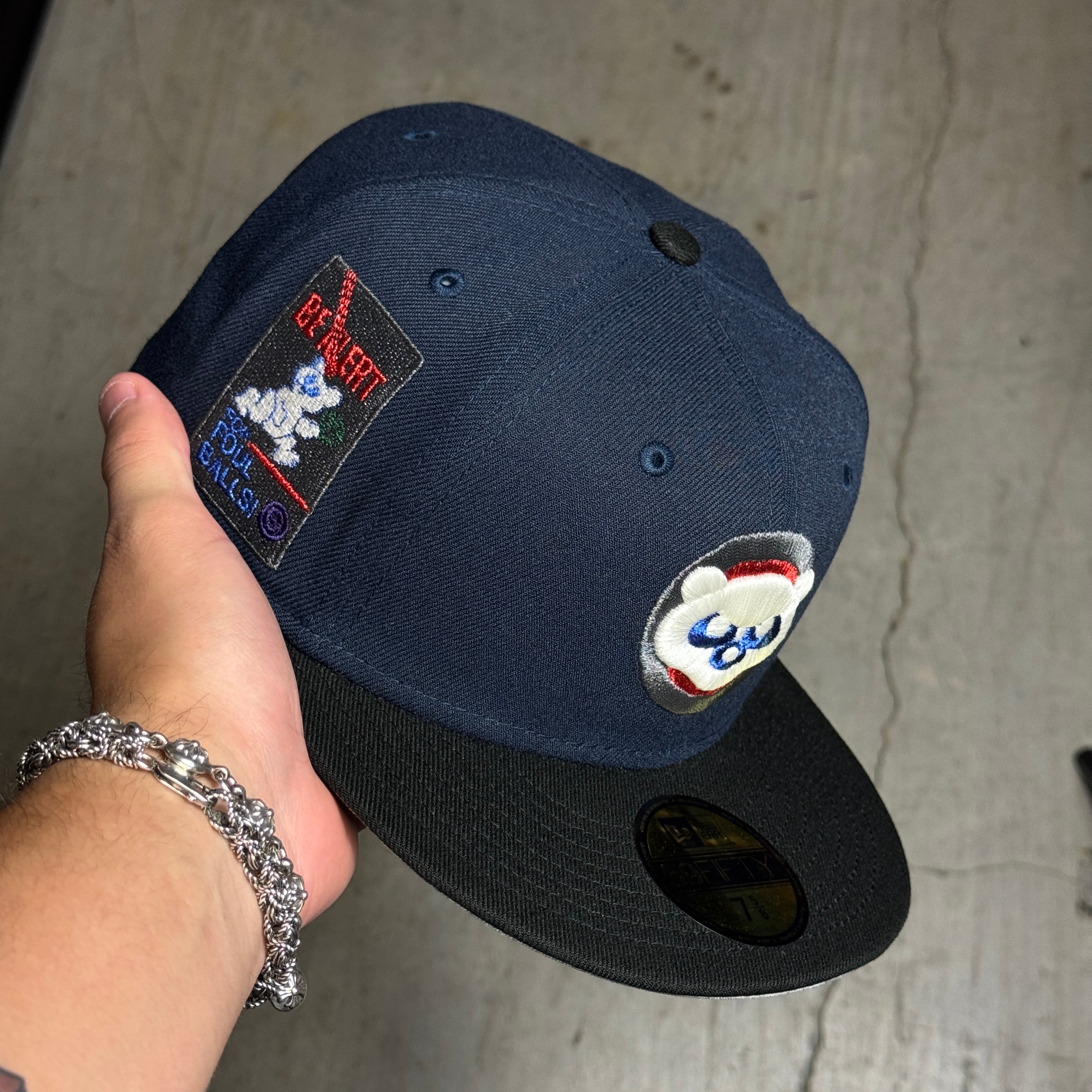 NWT 5/8 Blue Chicago Cubs For Fouls Balls 59fifty New Era Fitted Hat Cap