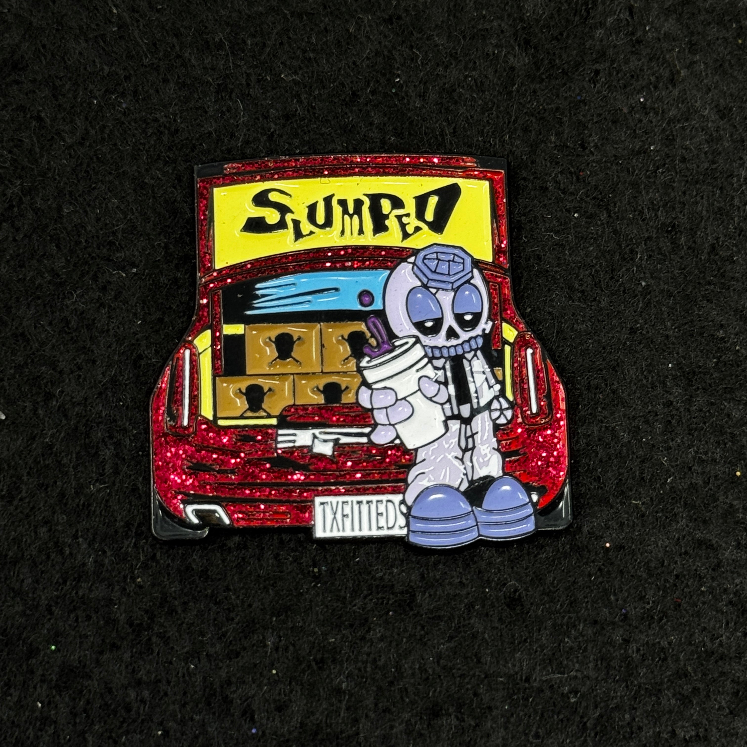 TXFitteds Slumped Red Slab Car Graphic Pin