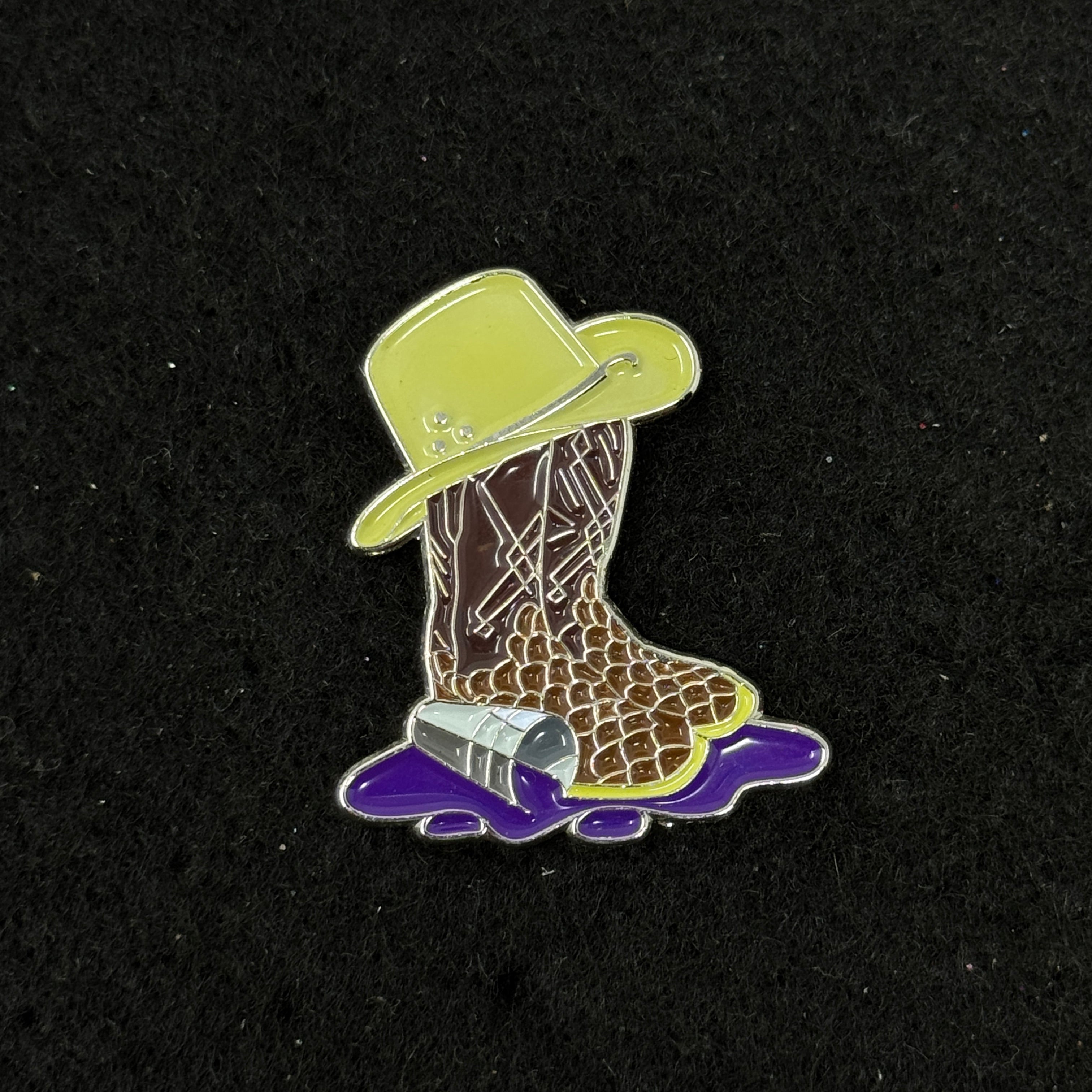 Waffle Boots Lean Cowboy Hat Graphic Pin