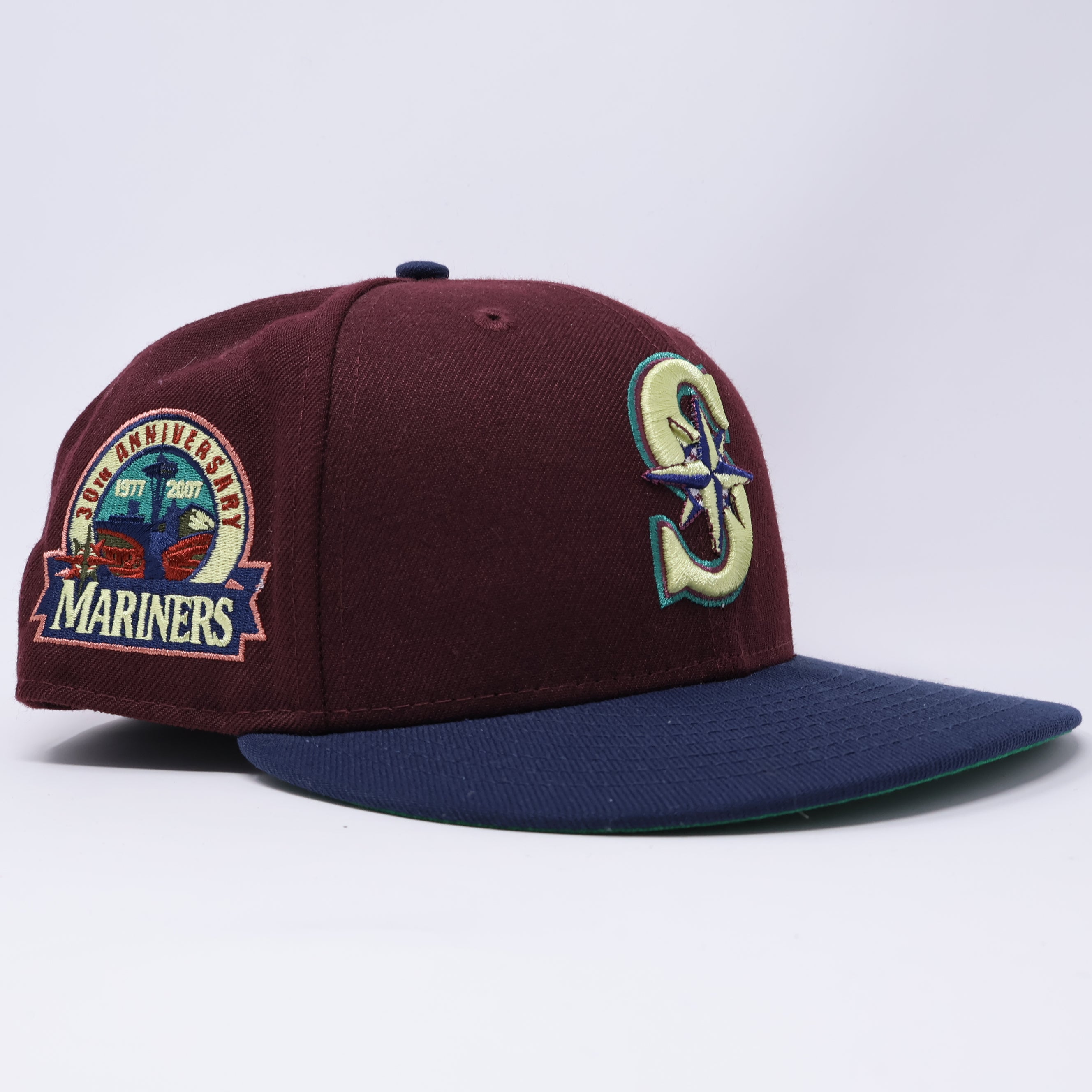 USED 3/4 Maroon Seattle Mariners 30th Anniversary 59fifty New Era Fitted Hat Cap