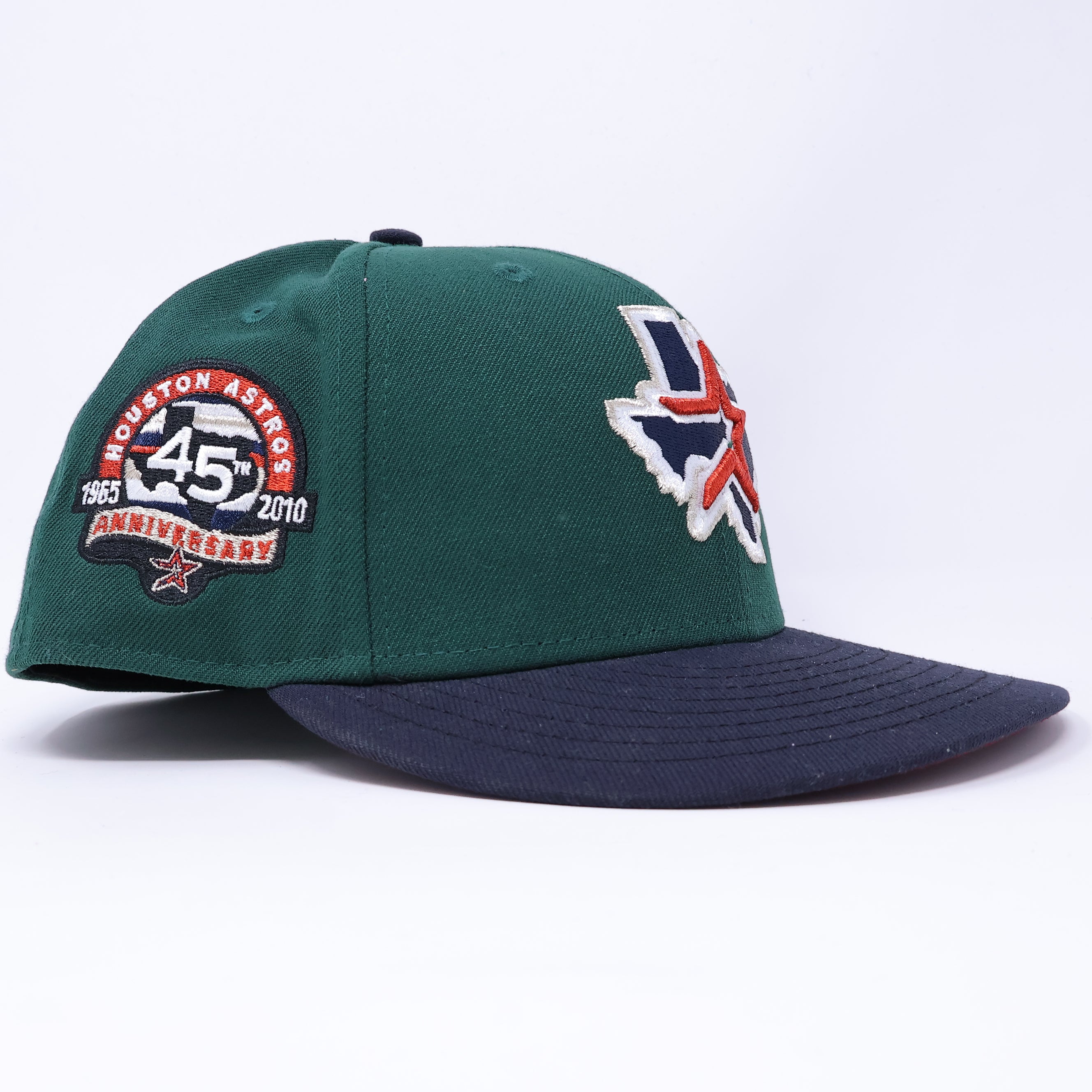 USED 1/4 Green Houston Astros 45th Anniversary 59fifty New Era Fitted Hat Cap