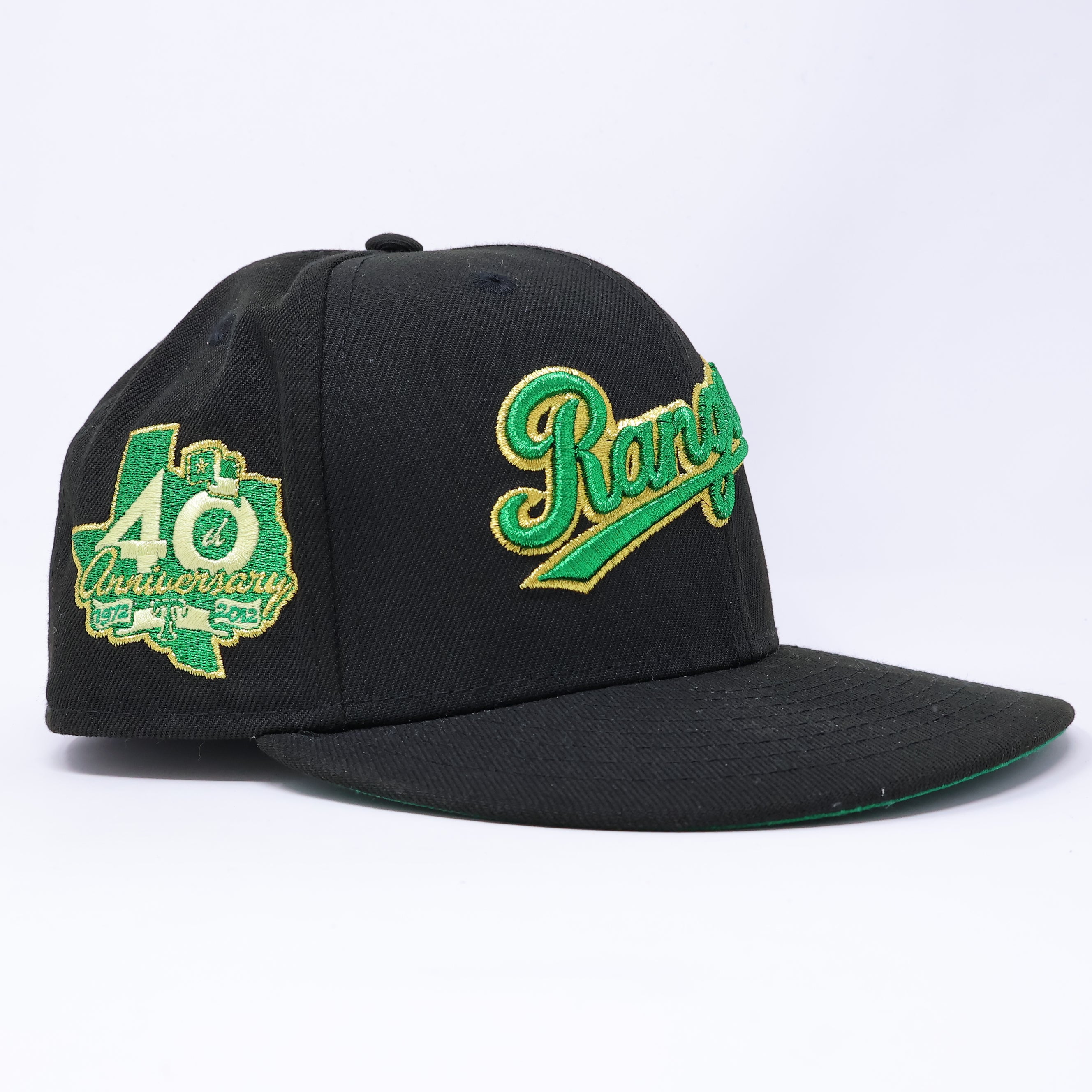 USED 1/4 Black Dallas Texas Rangers 40th Anniversary 59fifty New Era Fitted Hat Cap