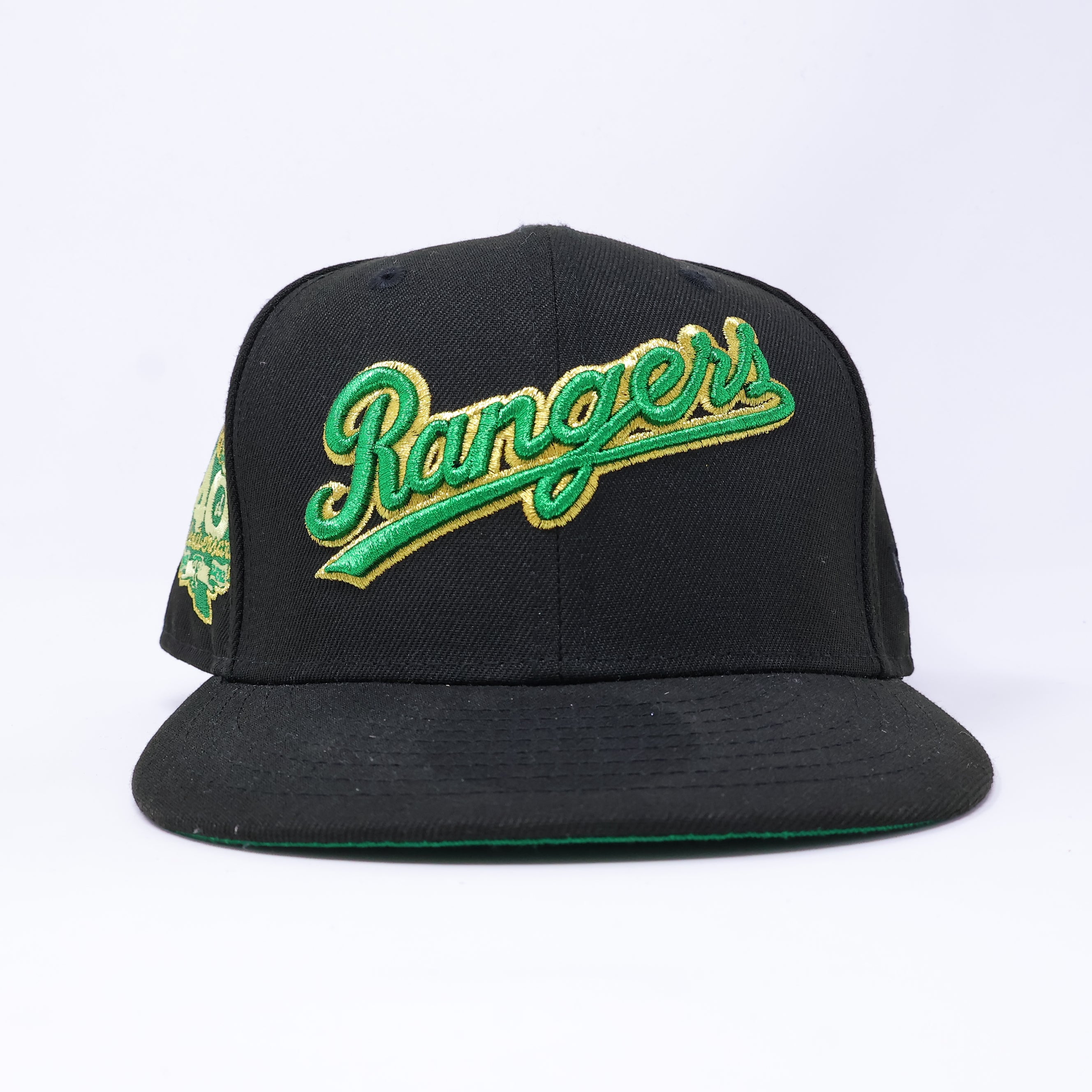 USED 1/4 Black Dallas Texas Rangers 40th Anniversary 59fifty New Era Fitted Hat Cap