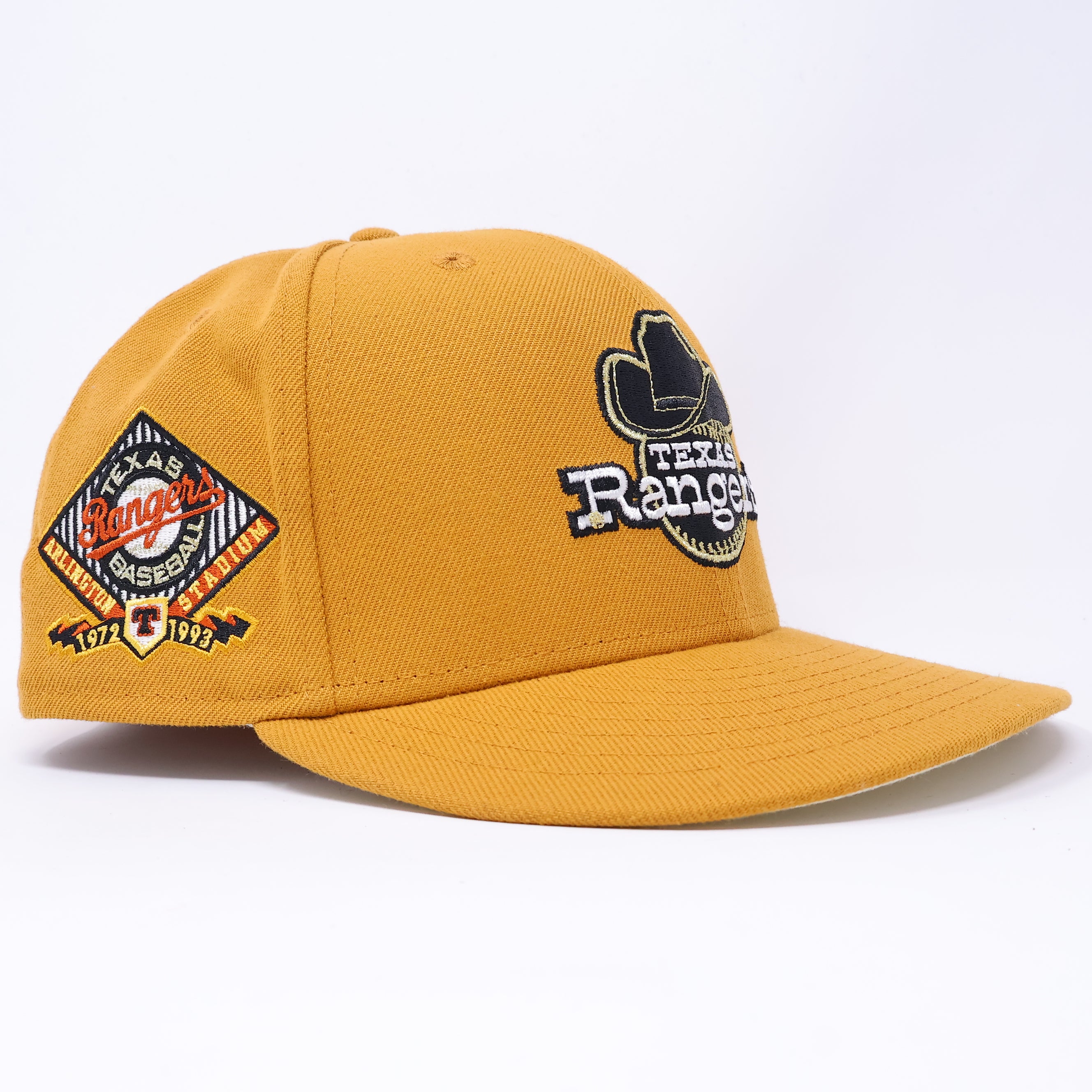 USED 1/4 Khaki Dallas Texas Rangers Arlington Stadium 59fifty New Era Fitted Hat Cap
