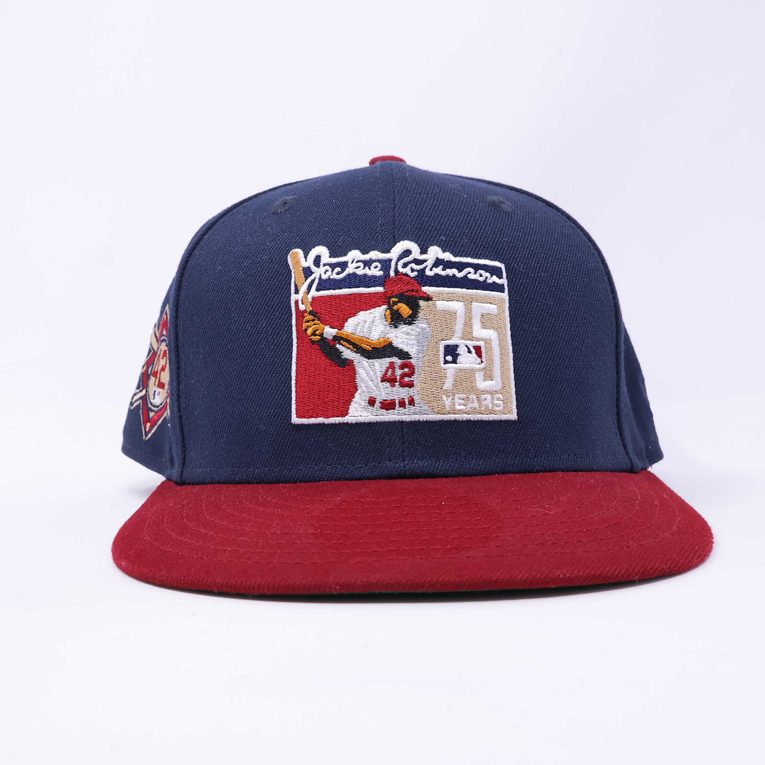 USED 3/8 Navy Brooklyn Dodgers Jackie Robinson 59fifty New Era Fitted Hat Cap