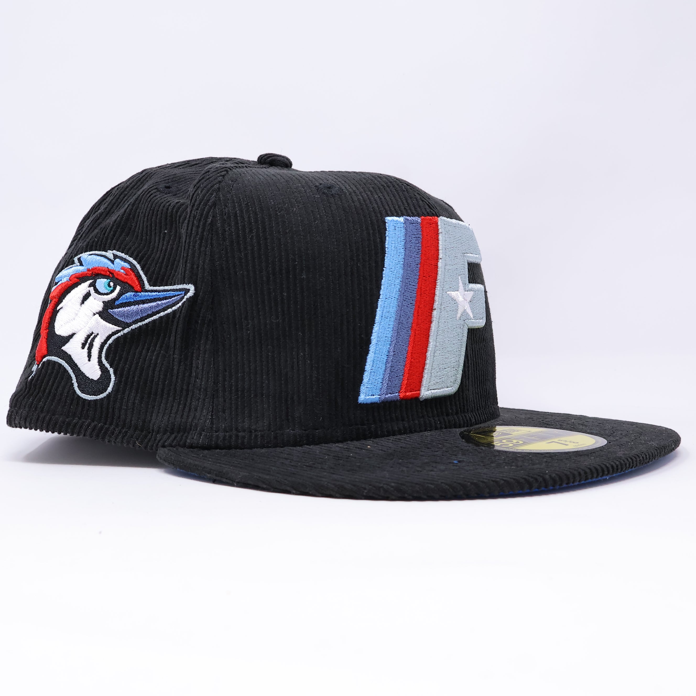 NWT 5/8 Black Fayetteville Woodpeckers 59fifty New Era Fitted Hat Cap