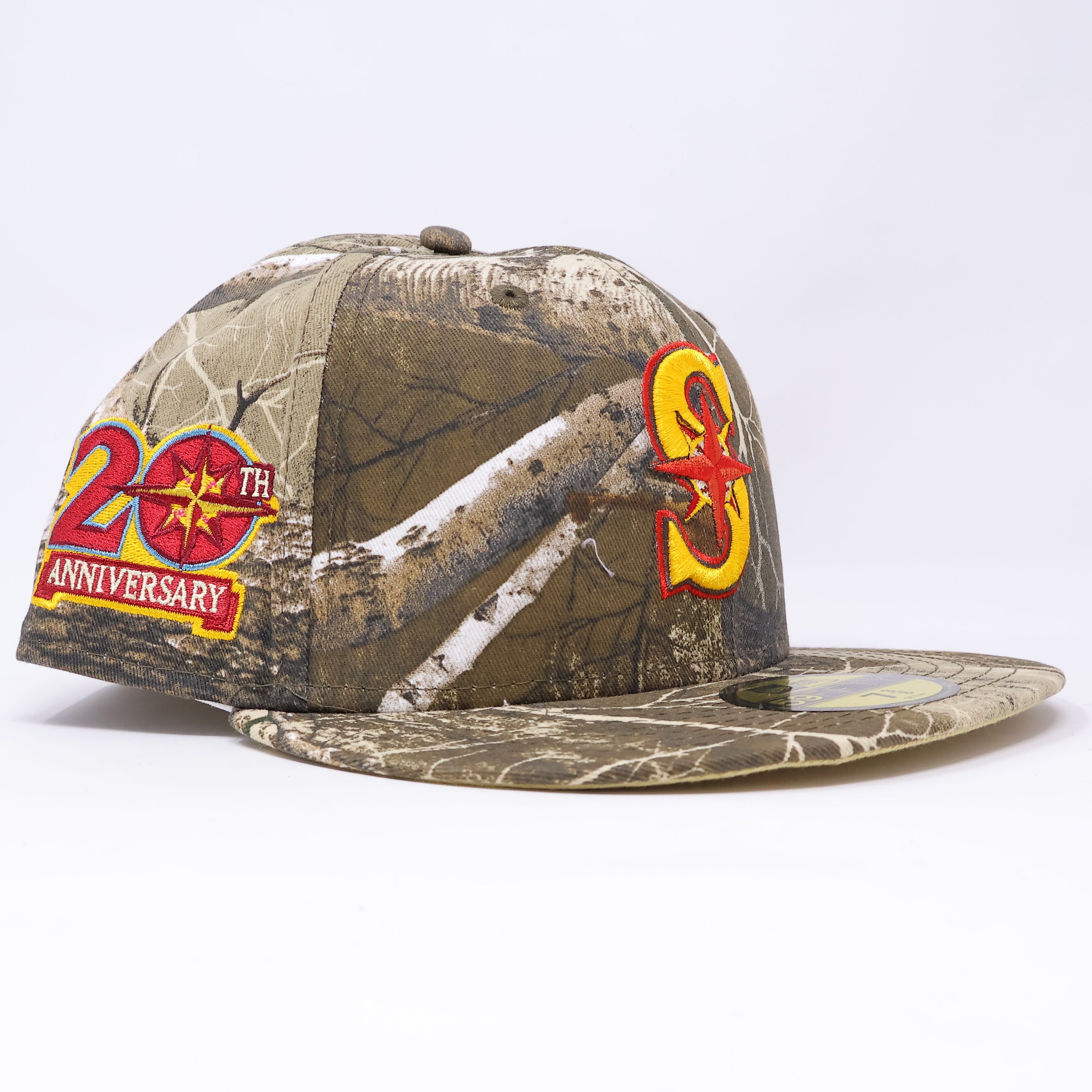 NWT 3/8 Realtree Seattle Mariners 20th Anniversary 59fifty New Era Fitted Hat Cap