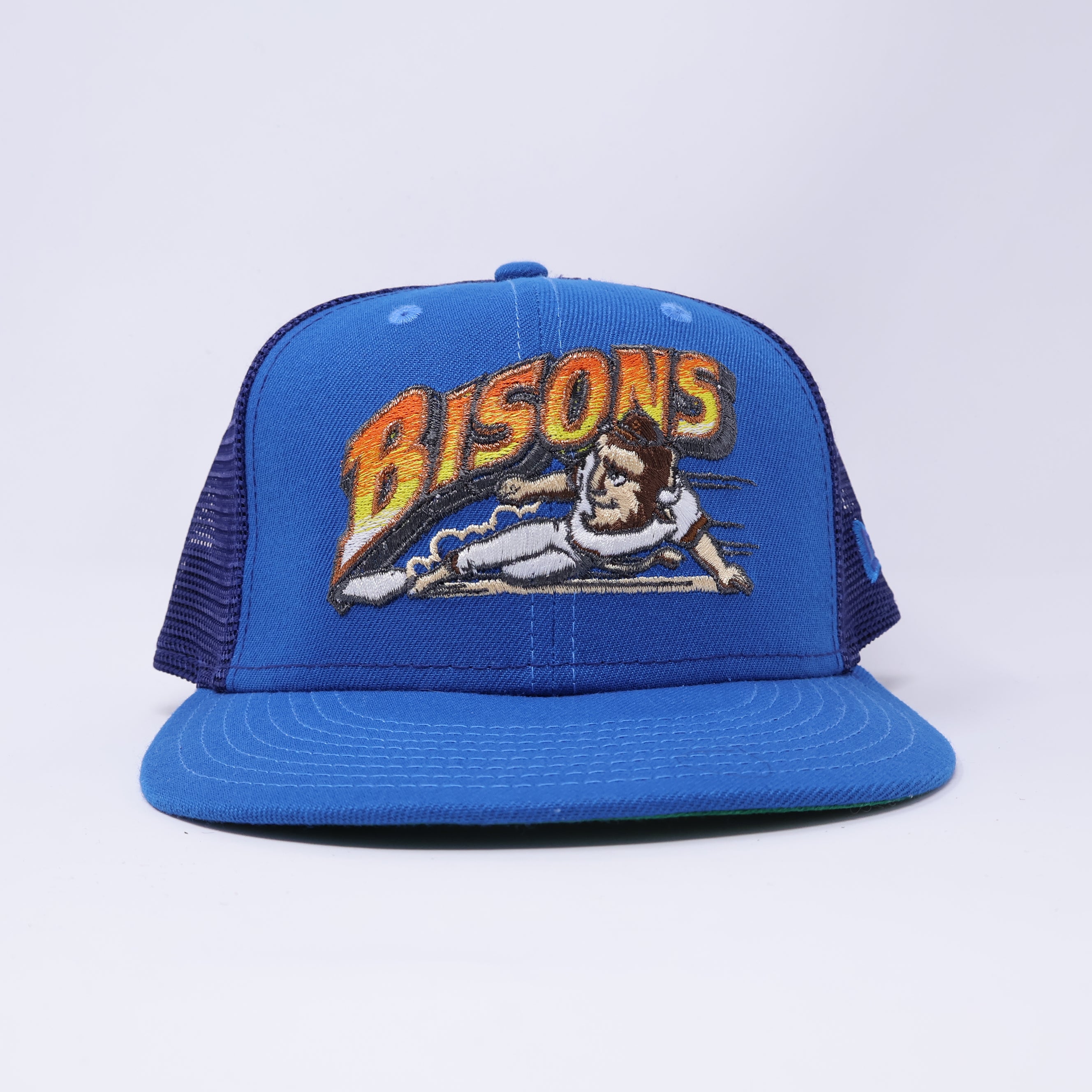USED 1/8 Blue Trucker Buffalo Bisons Minor League 59fifty New Era Fitted Hat Cap