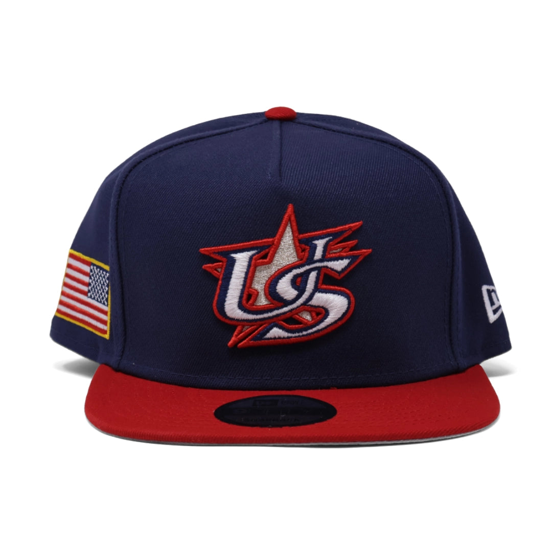 NWT Navy World Baseball Classic Team USA 9Fifty A-Frame New Era Adjustable Snapback Hat 5 Panel