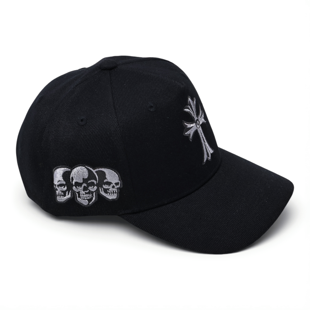 Chrome Hearts Inspired Baseball 5 Panel Adjustable Hat Cross Edgy Chrome Hearts Inspired Baseball 5 Panel Adjustable Hat Cross Edgy