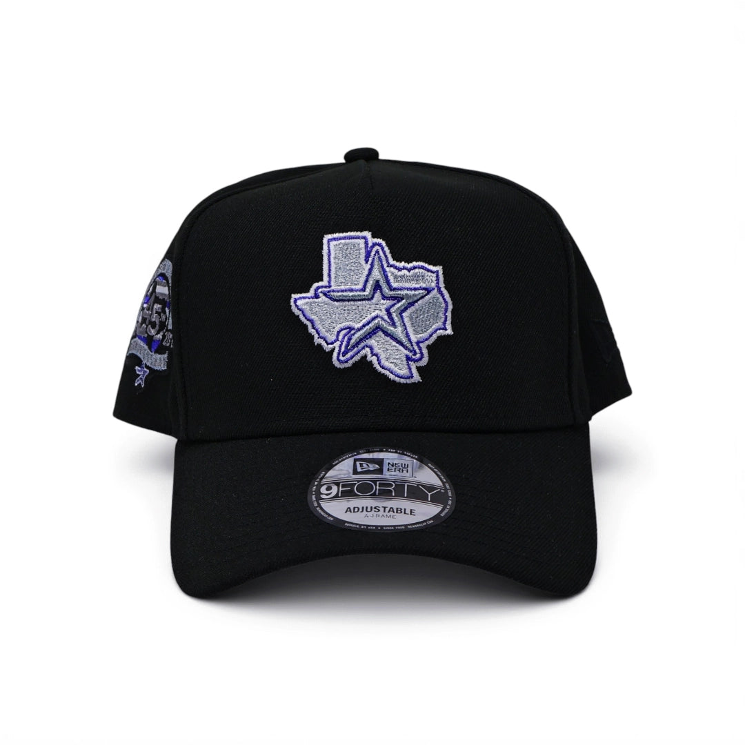NWT Black Houston Astros 45th Anniversary 9Forty A-Frame New Era Adjustable Snapback Hat 5 Panel