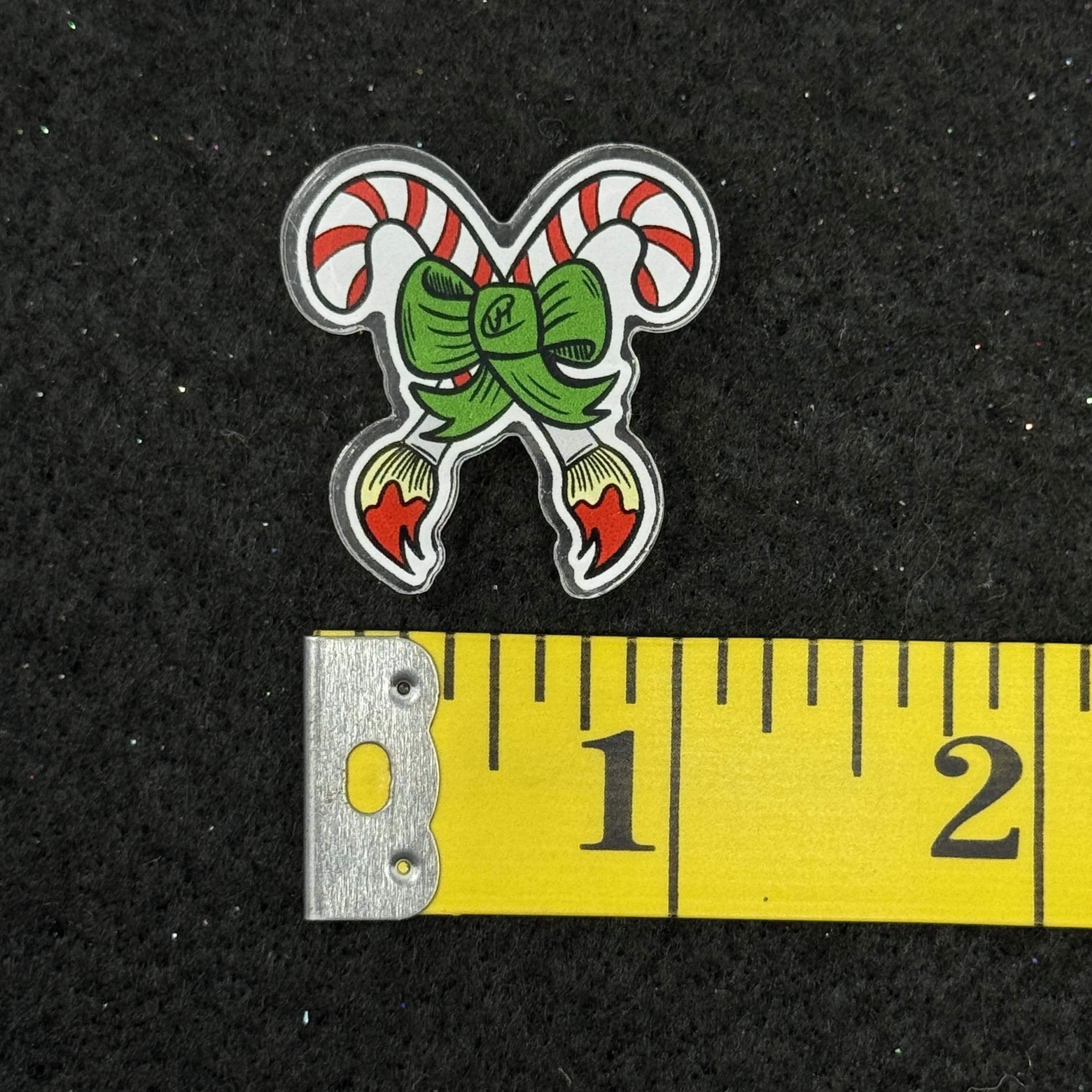 Candy Cane Paint Brushes Acrylic Graphic Pin