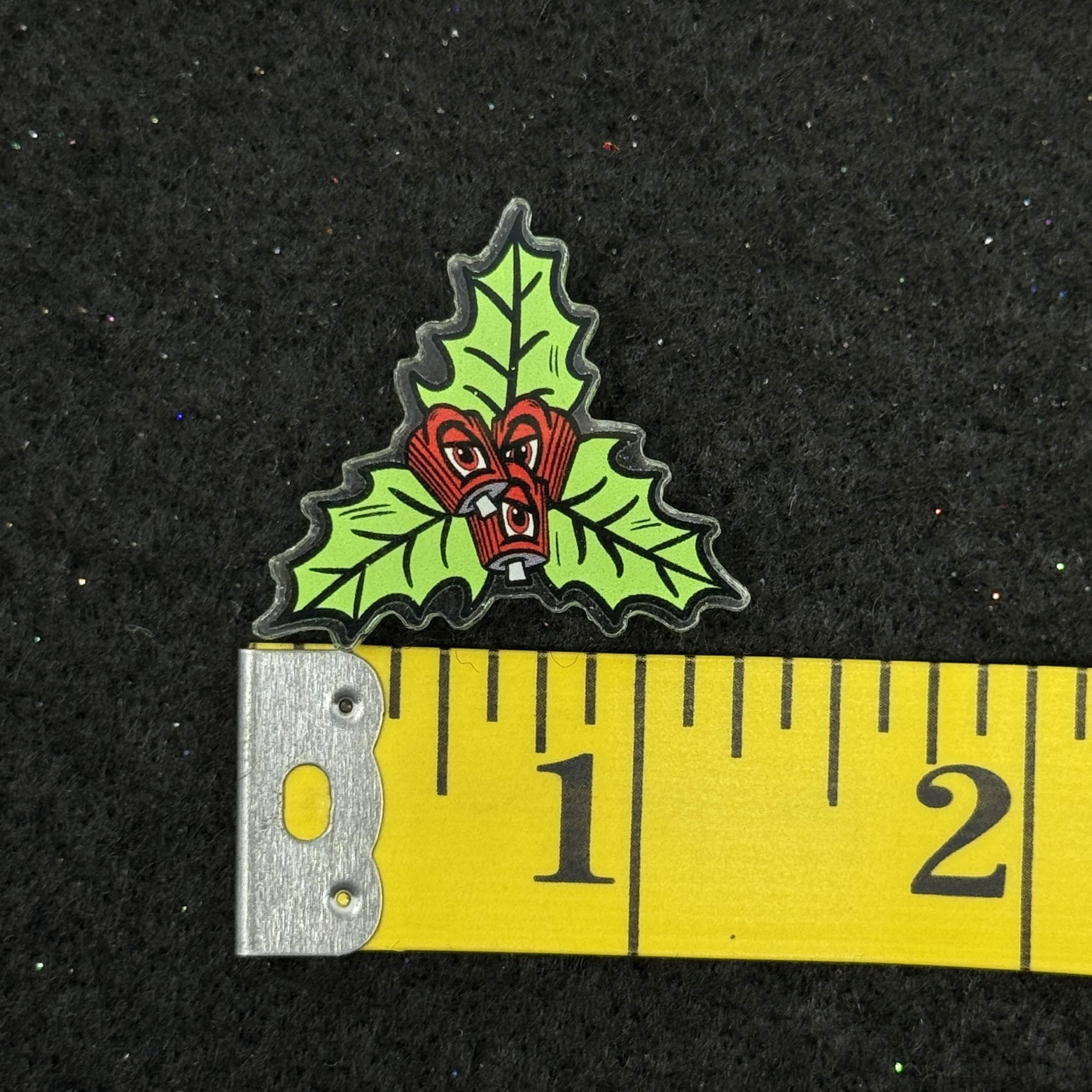 Mistle Toe Acrylic Graphic Pin