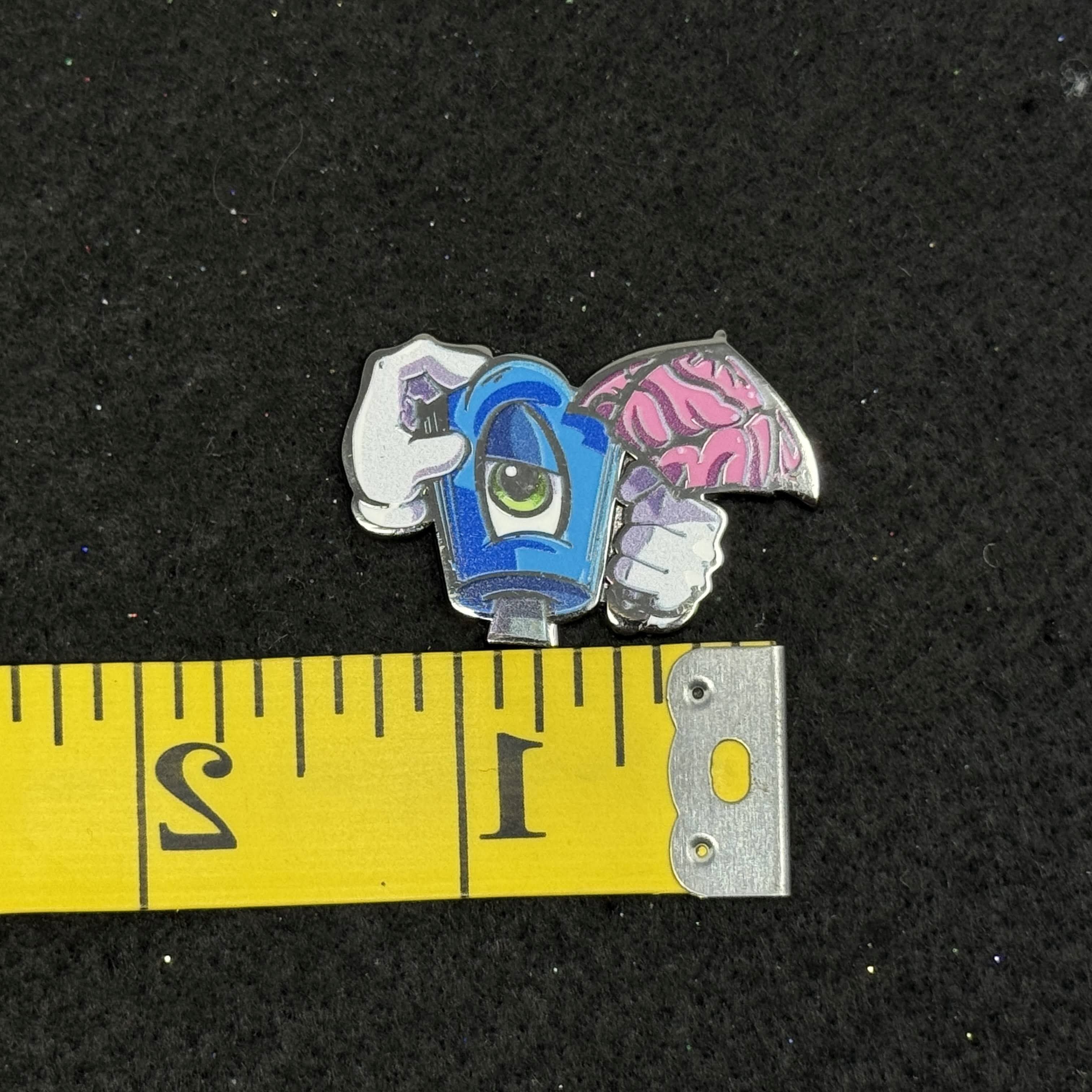 Blue Spray Paint Nozzle Graphic Pin