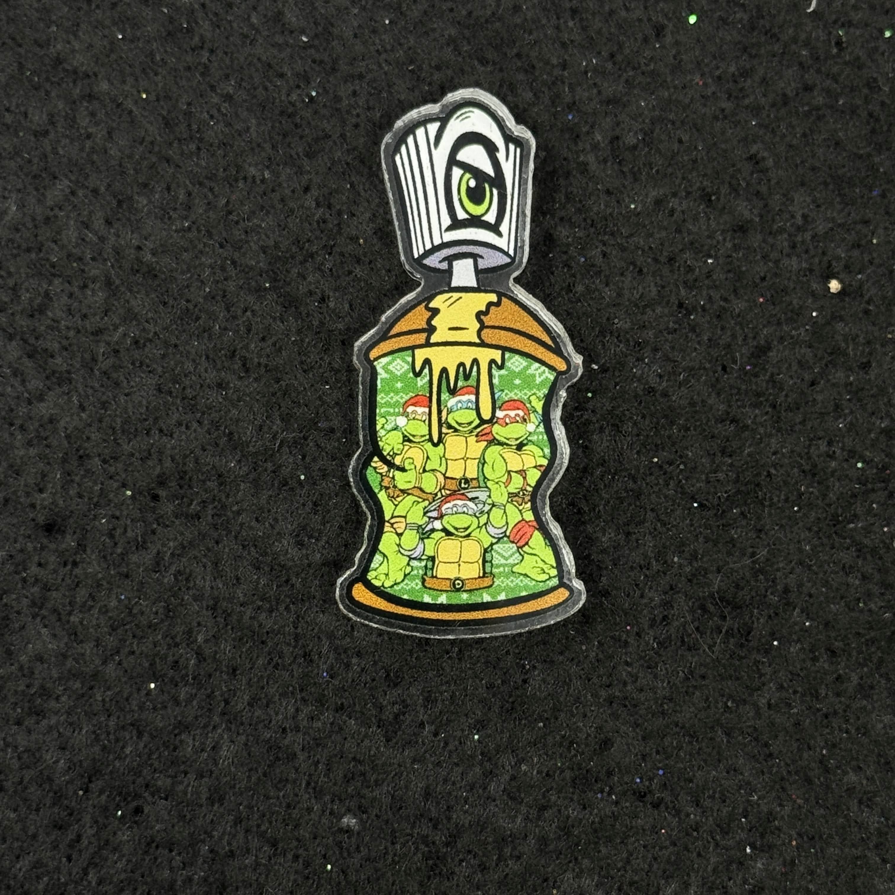 TMNT Cartoon Spray Paint Can Acrylic Graphic Pin