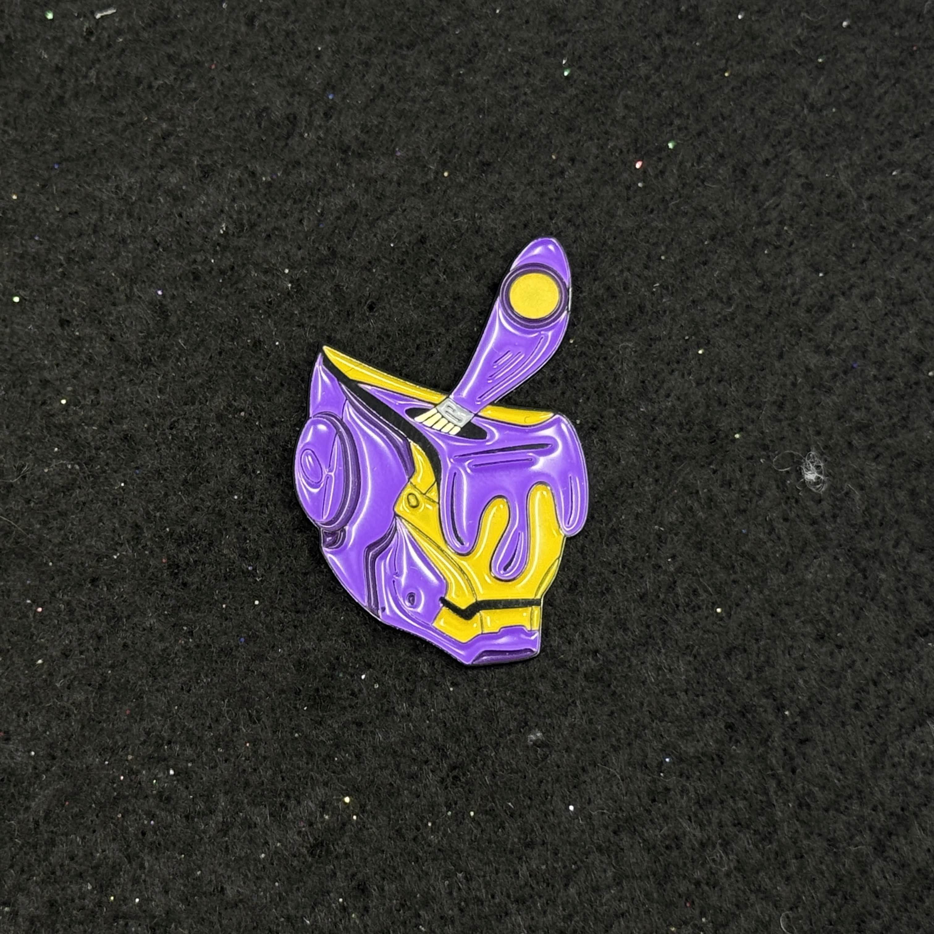 Purple Ironman Paint Bucket Graphic Pin