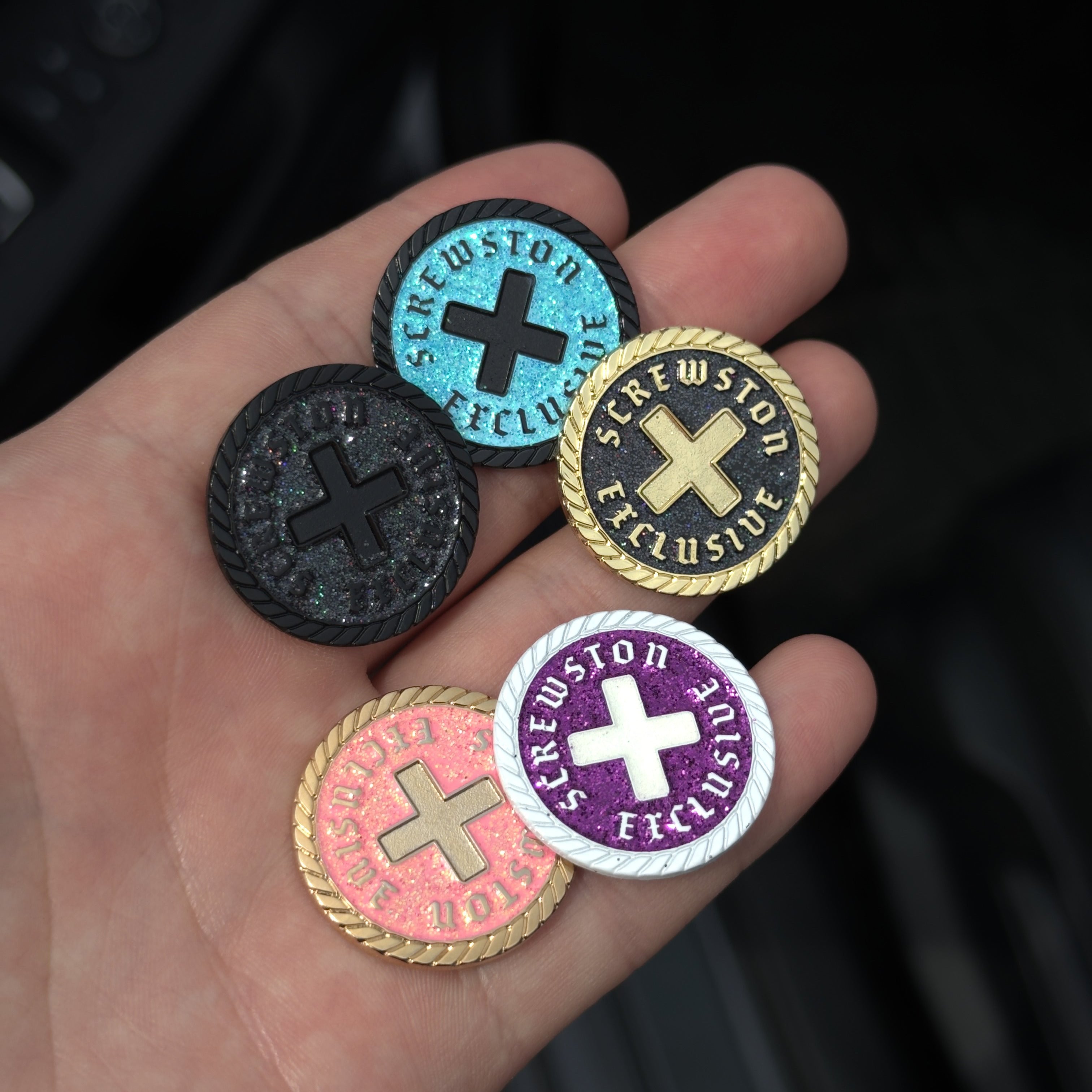 Supremo Black/Gold Screwston Exclusive Coin Pin