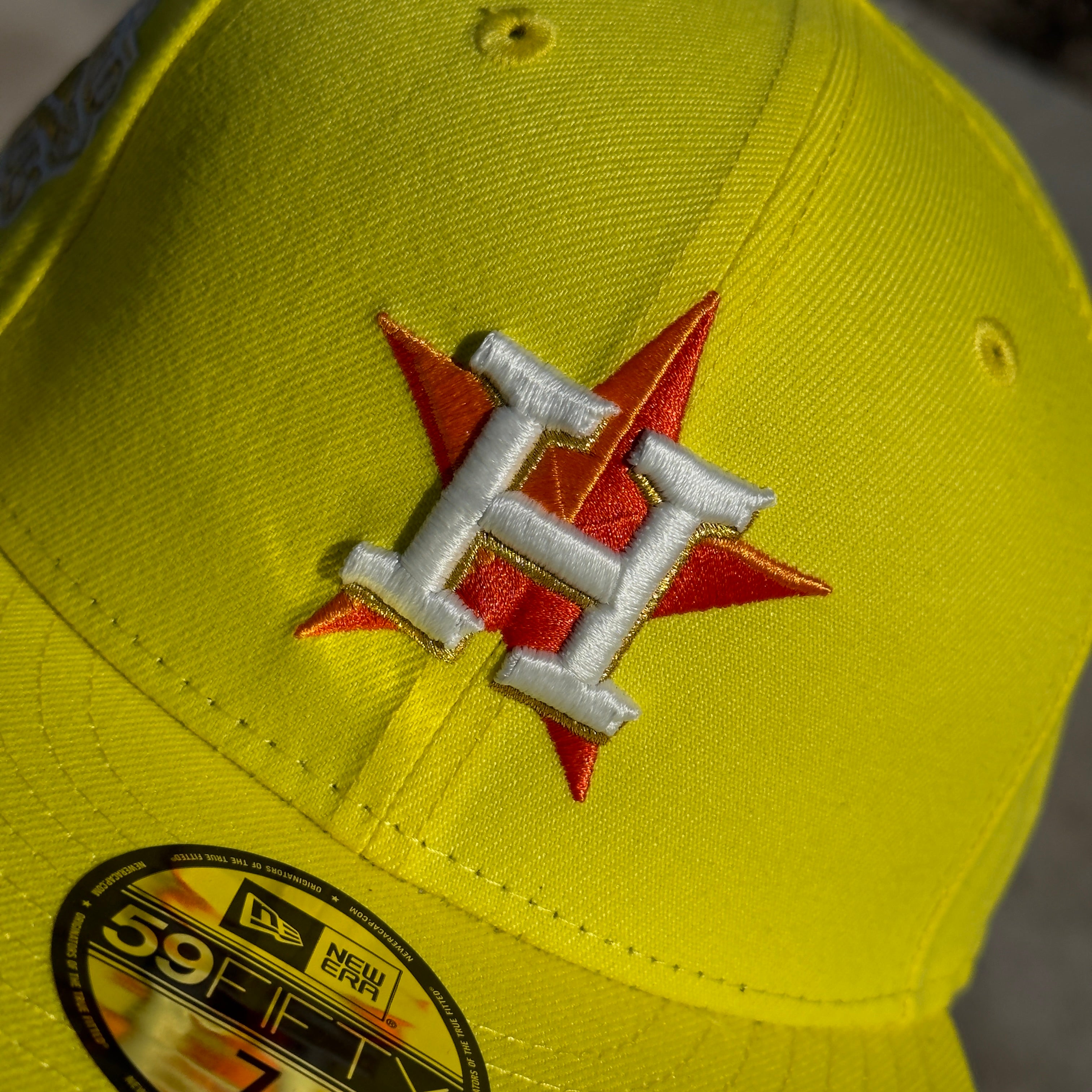 Yellow GITD Houston Astros 2022 World Series 59fifty New Era Fitted Cap Hat The Lightning