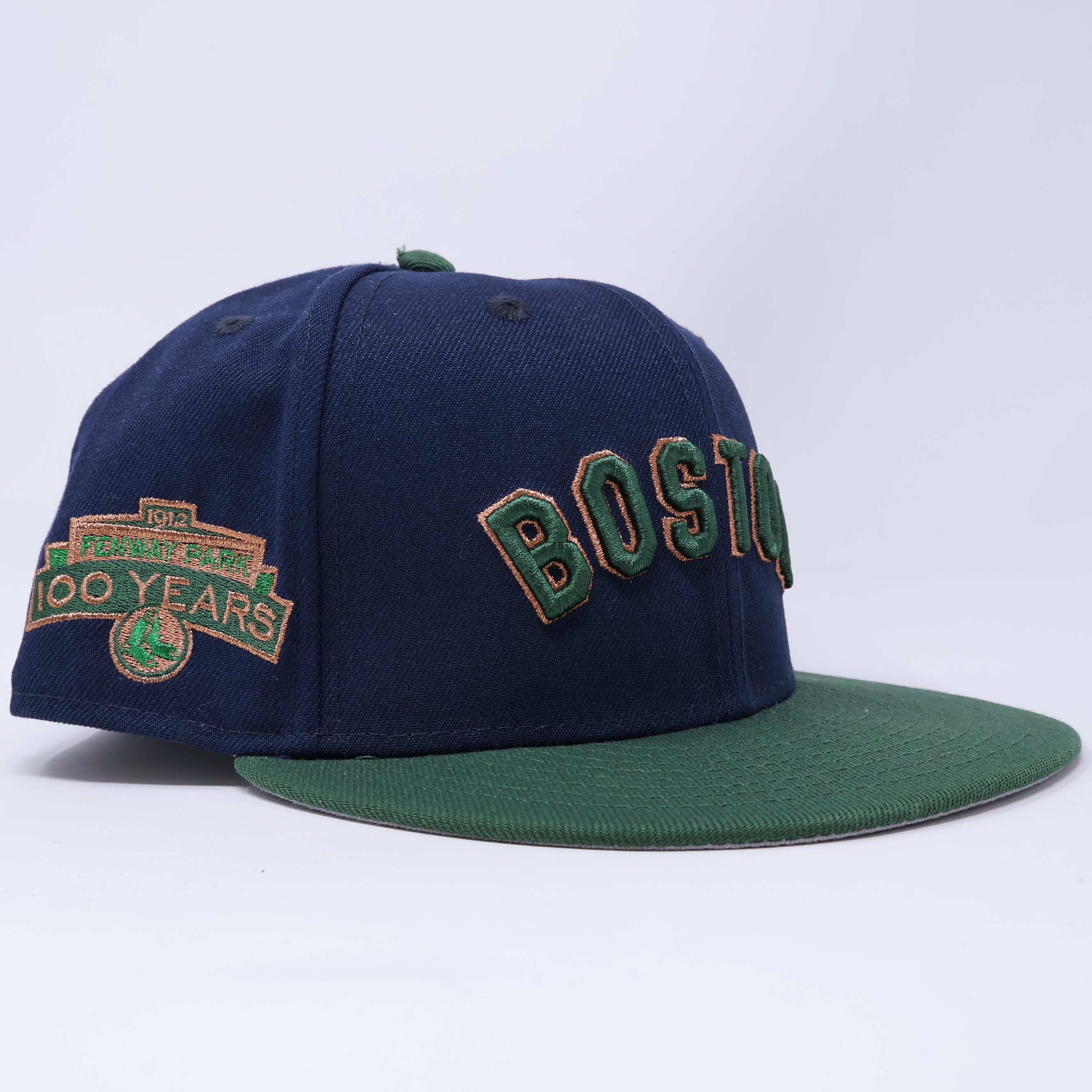 USED 1/8 Navy Boston Red Sox 100 Years 59fifty New Era Fitted Hat Cap