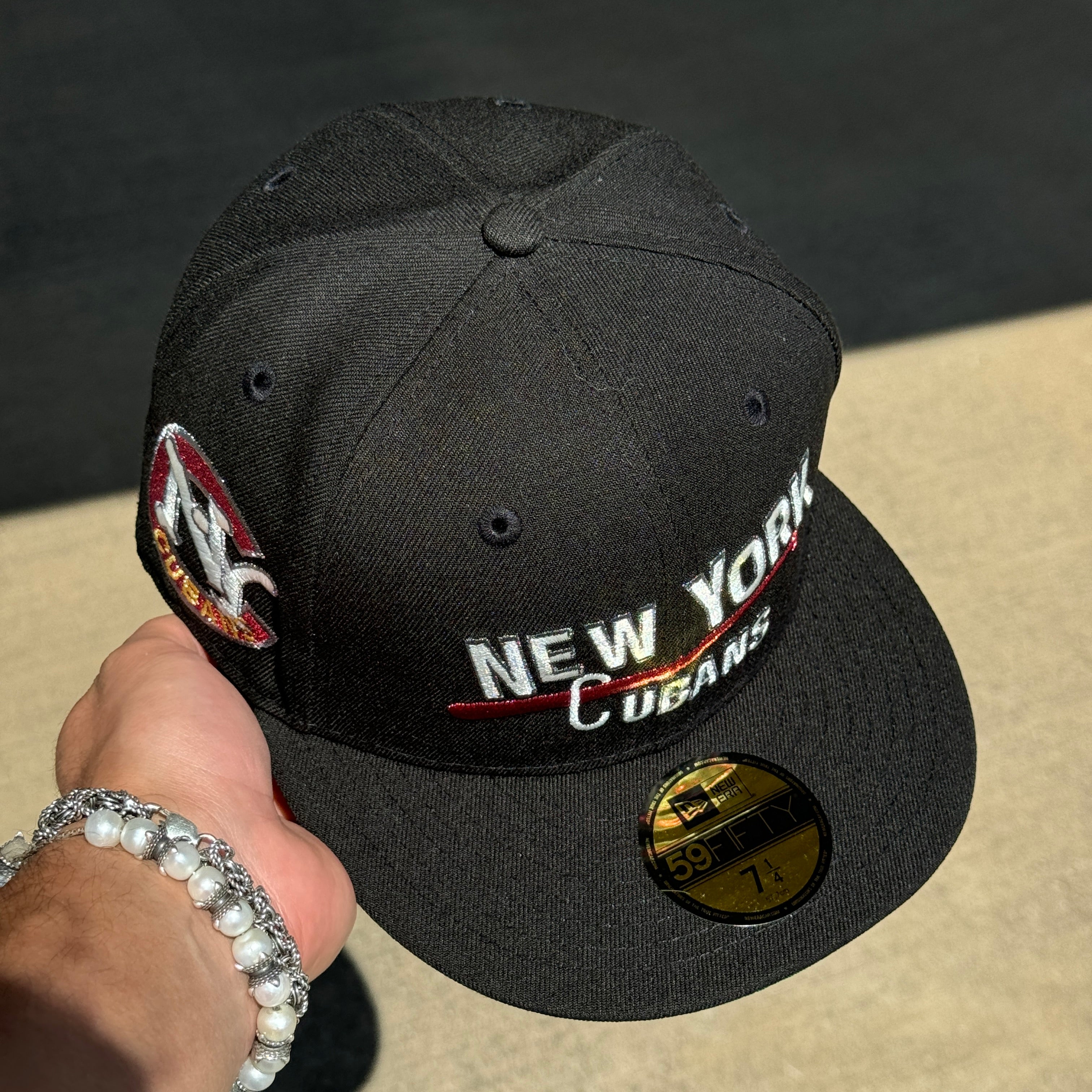 NEW 1/4 Black New York Cubans Negro League 59fifty New Era Fitted Hat Cap