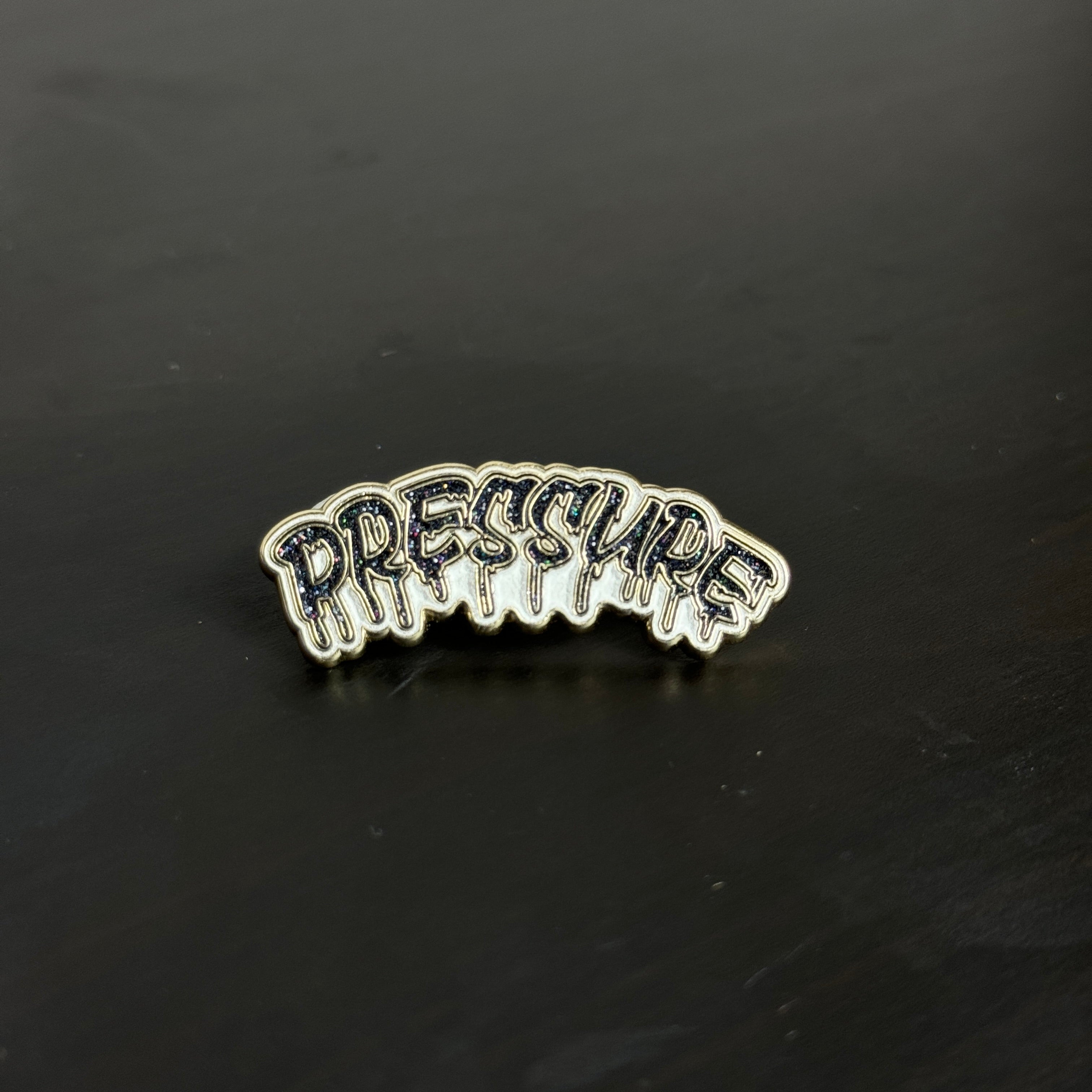 PRESSURE Script Pins (Multiple Colors) – Souf Crowns